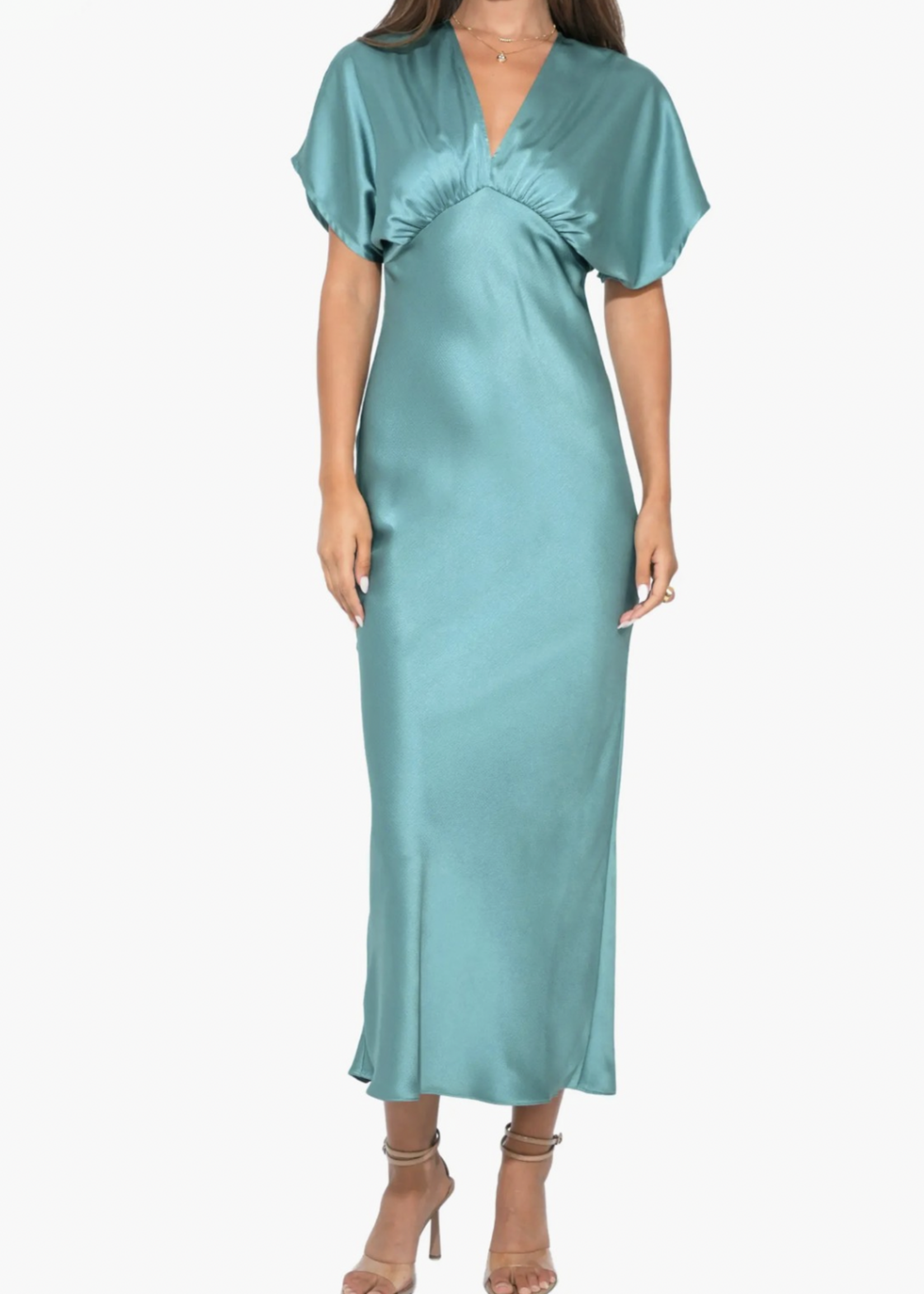 Elitaire Boutique Charlotte Flutter Sleeve Midi Dress
