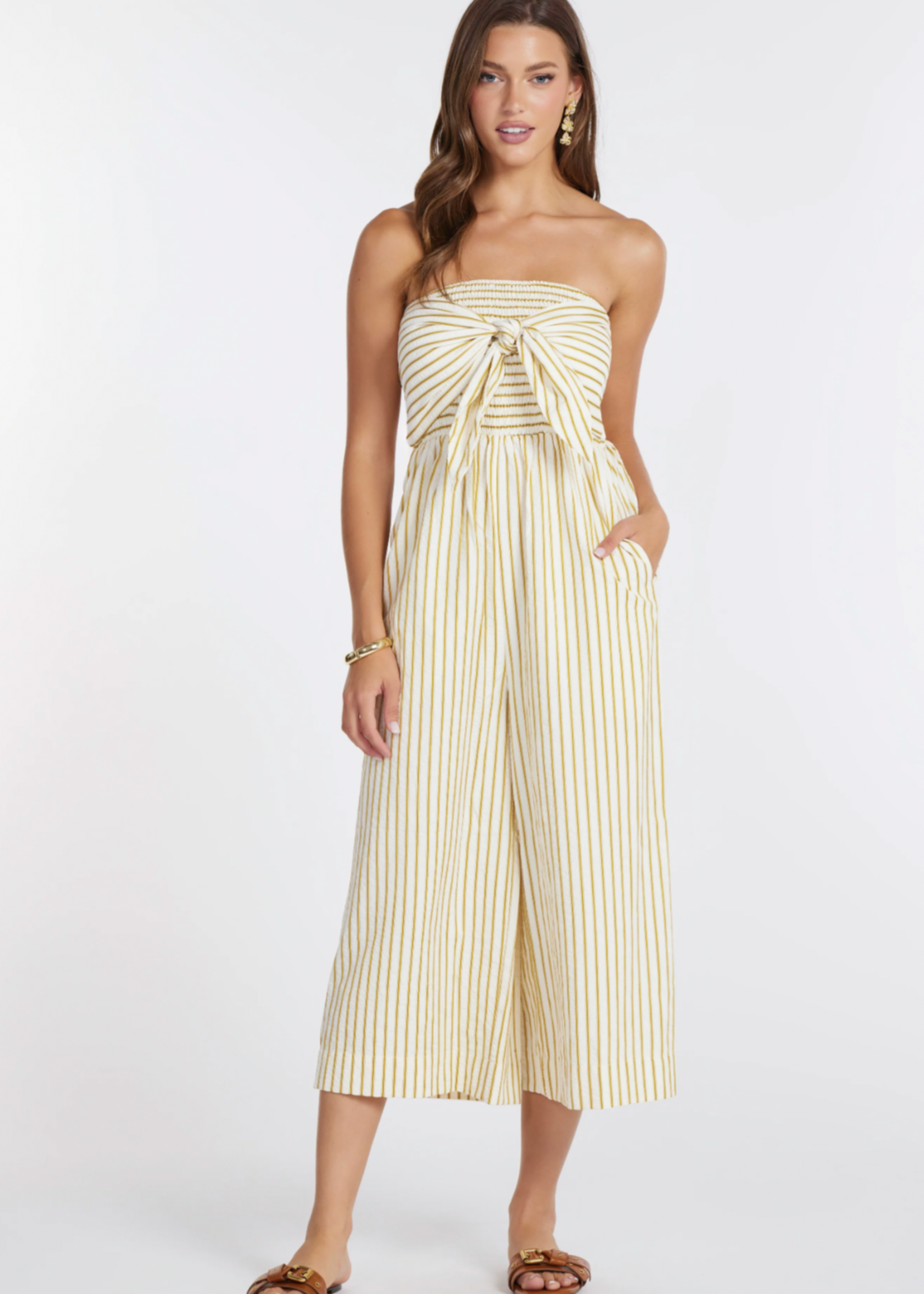 Elitaire Boutique Elva Citron Stripe Jumpsuit