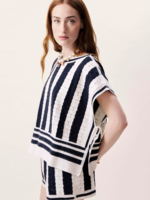 Elitaire Boutique Debbie Navy Stripe Top