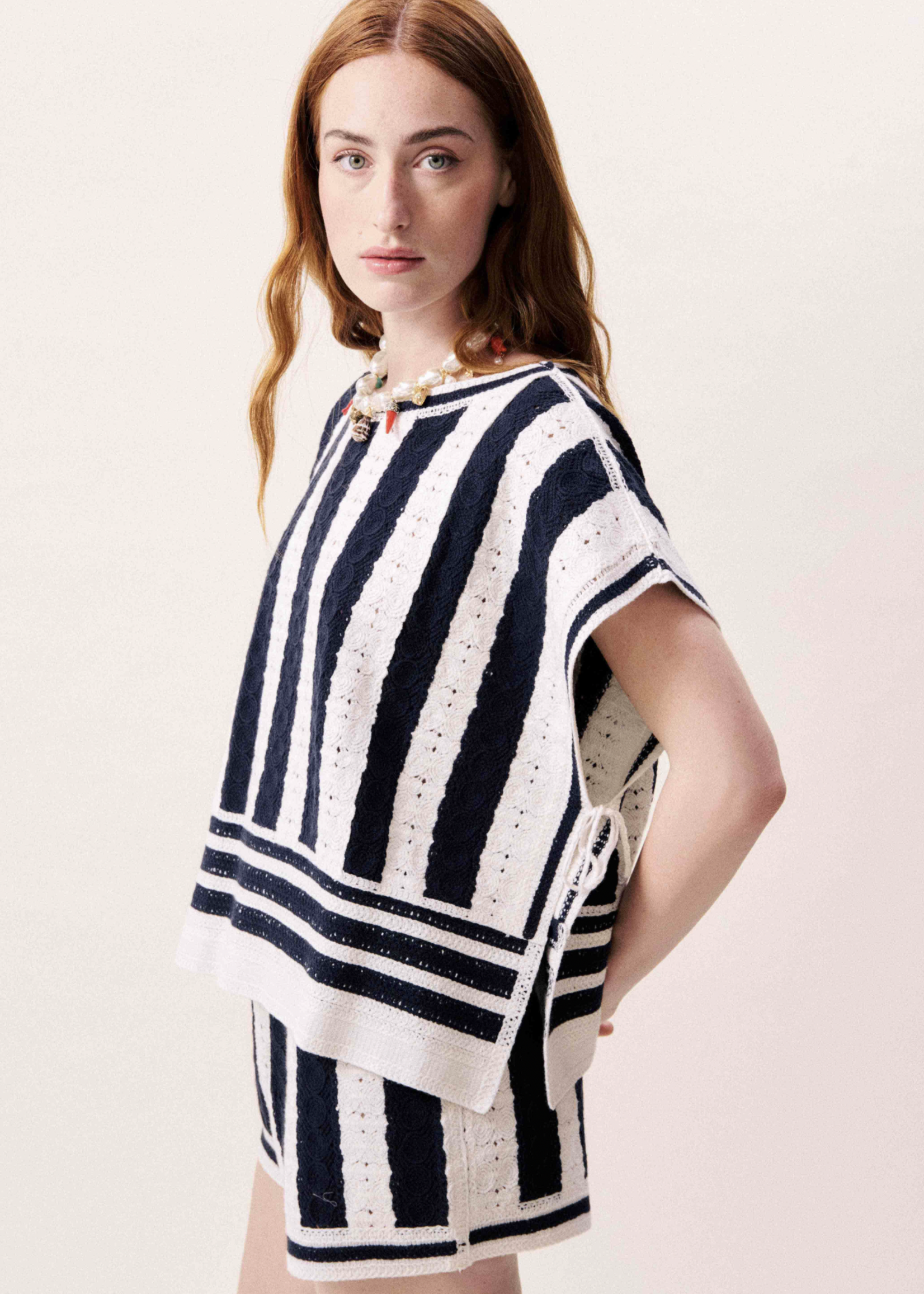 Elitaire Boutique Debbie Navy Stripe Top