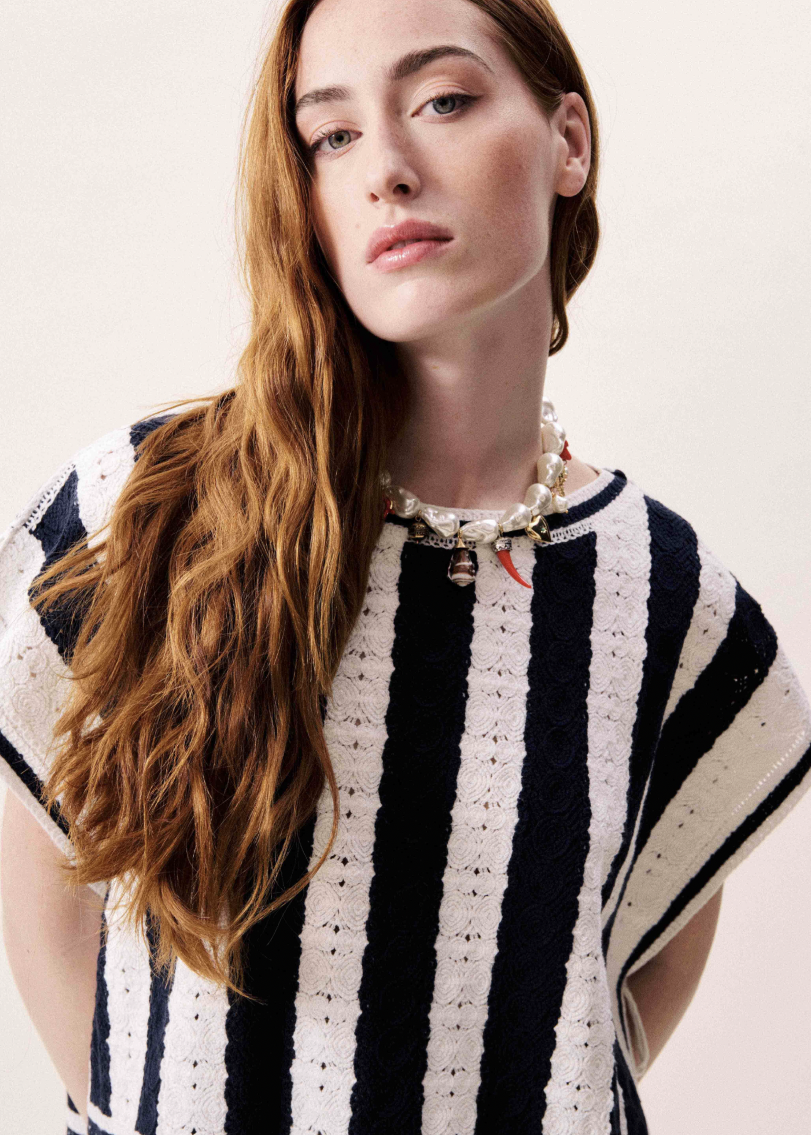 Elitaire Boutique Debbie Navy Stripe Top