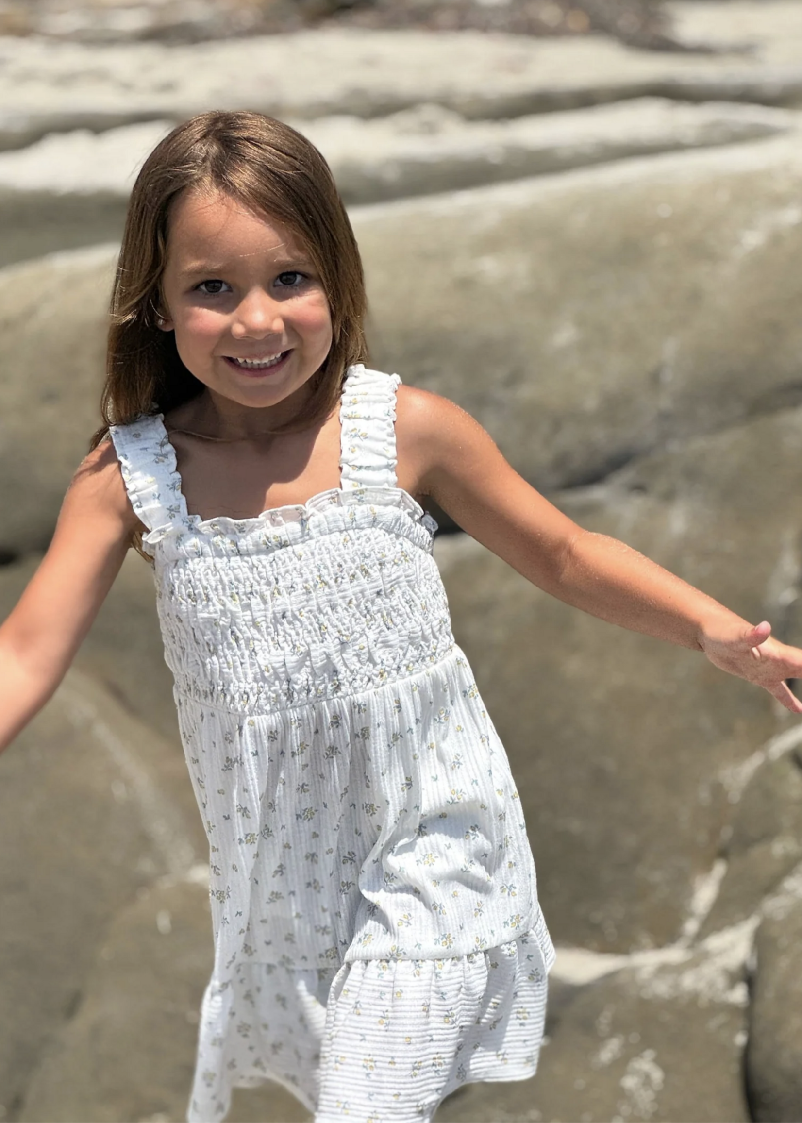 Elitaire Petite Susie Dress in Ivory Floral