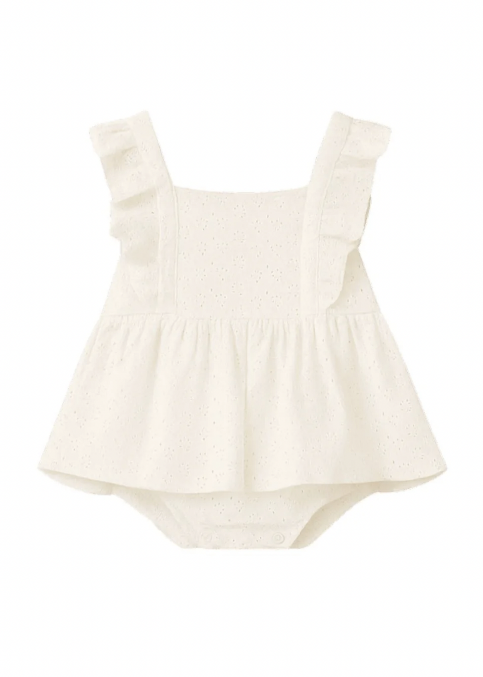 Elitaire Petite Casey Onesie Dress in White Eyelet