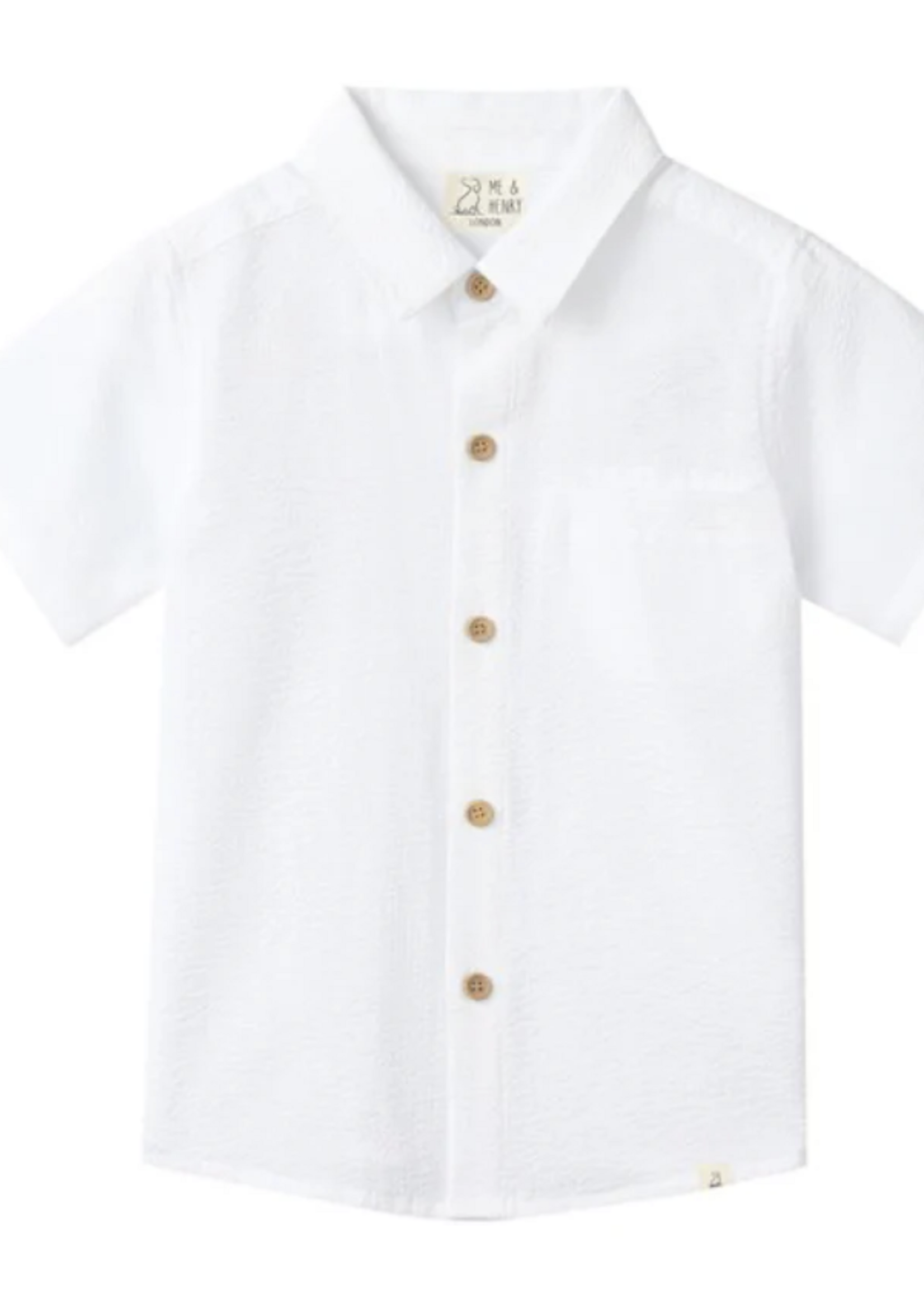 Elitaire Petite Newport Onesie/Shirt in White Seersucker