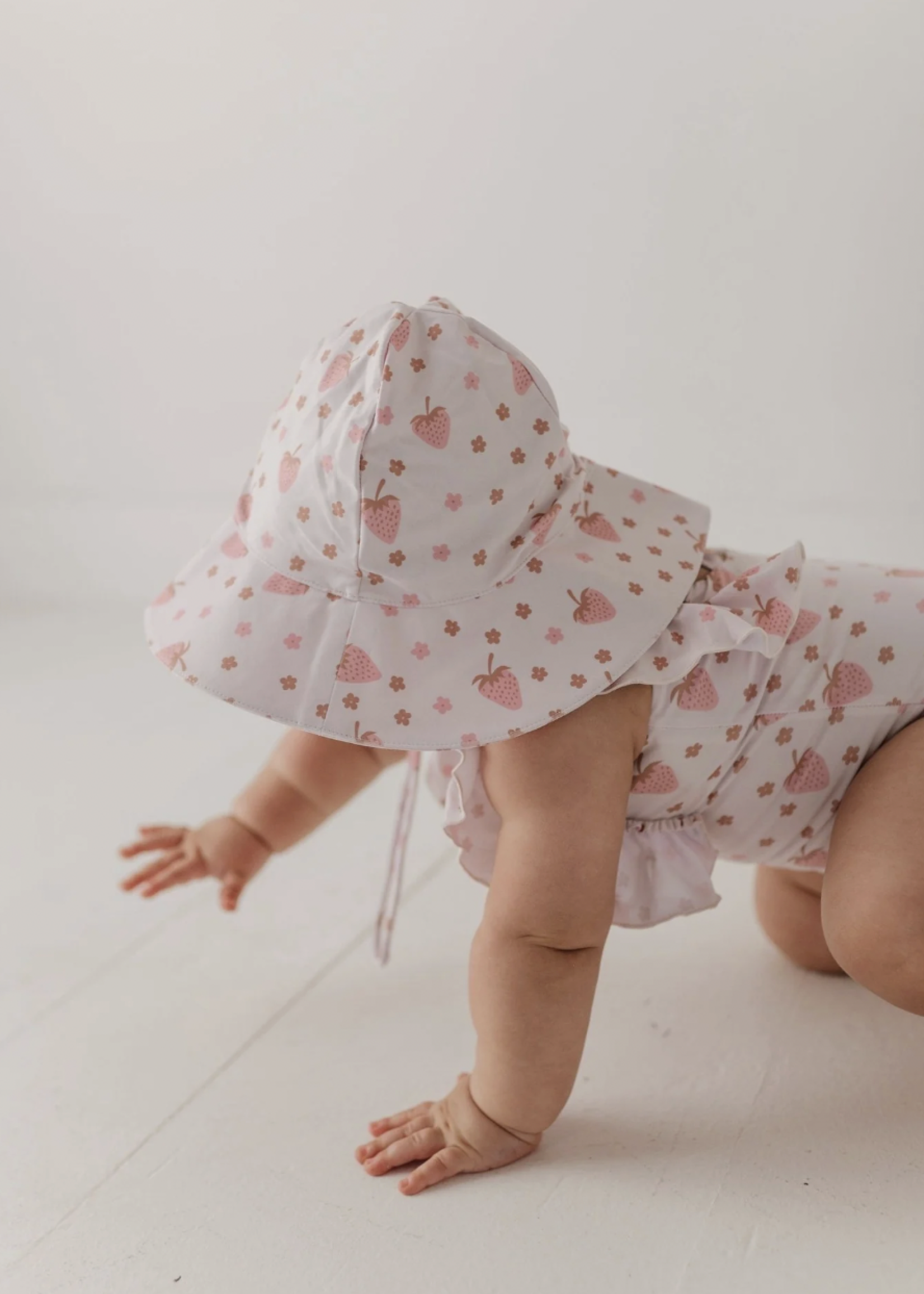 Elitaire Petite Strawberries Ruffle Sleeve Swimsuit