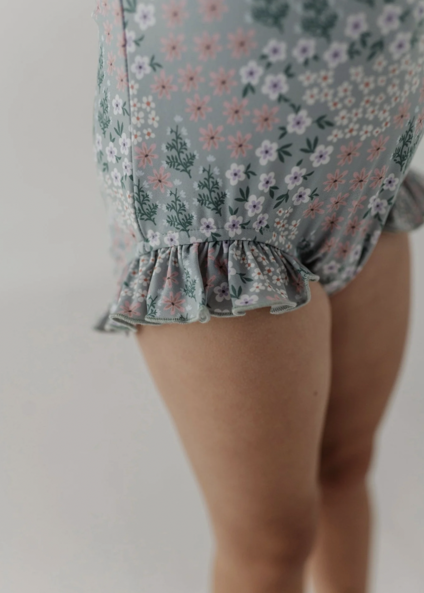 Elitaire Petite Aqua Floral Ruffle Rash Guard