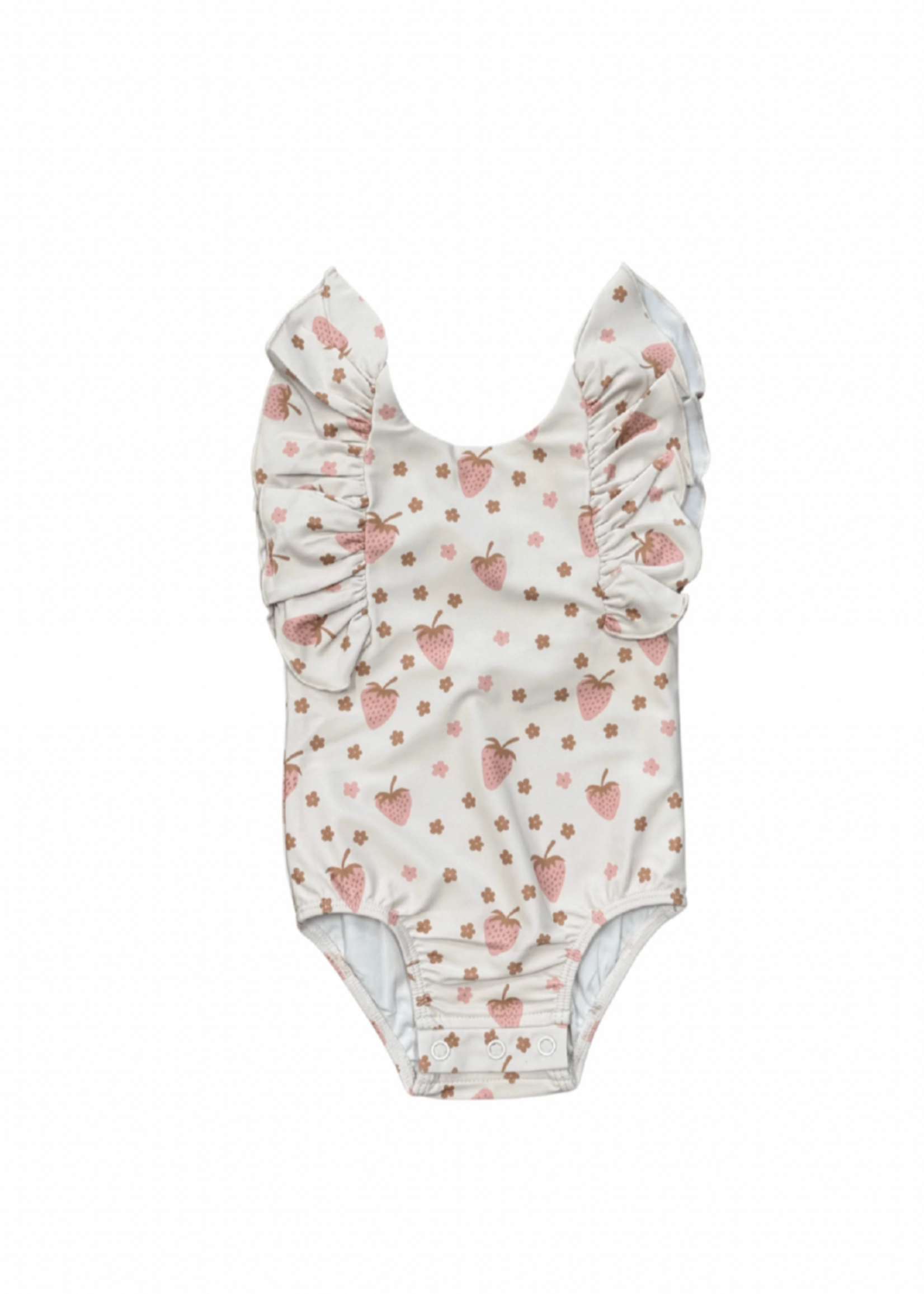 Elitaire Petite Strawberries Ruffle Sleeve Swimsuit