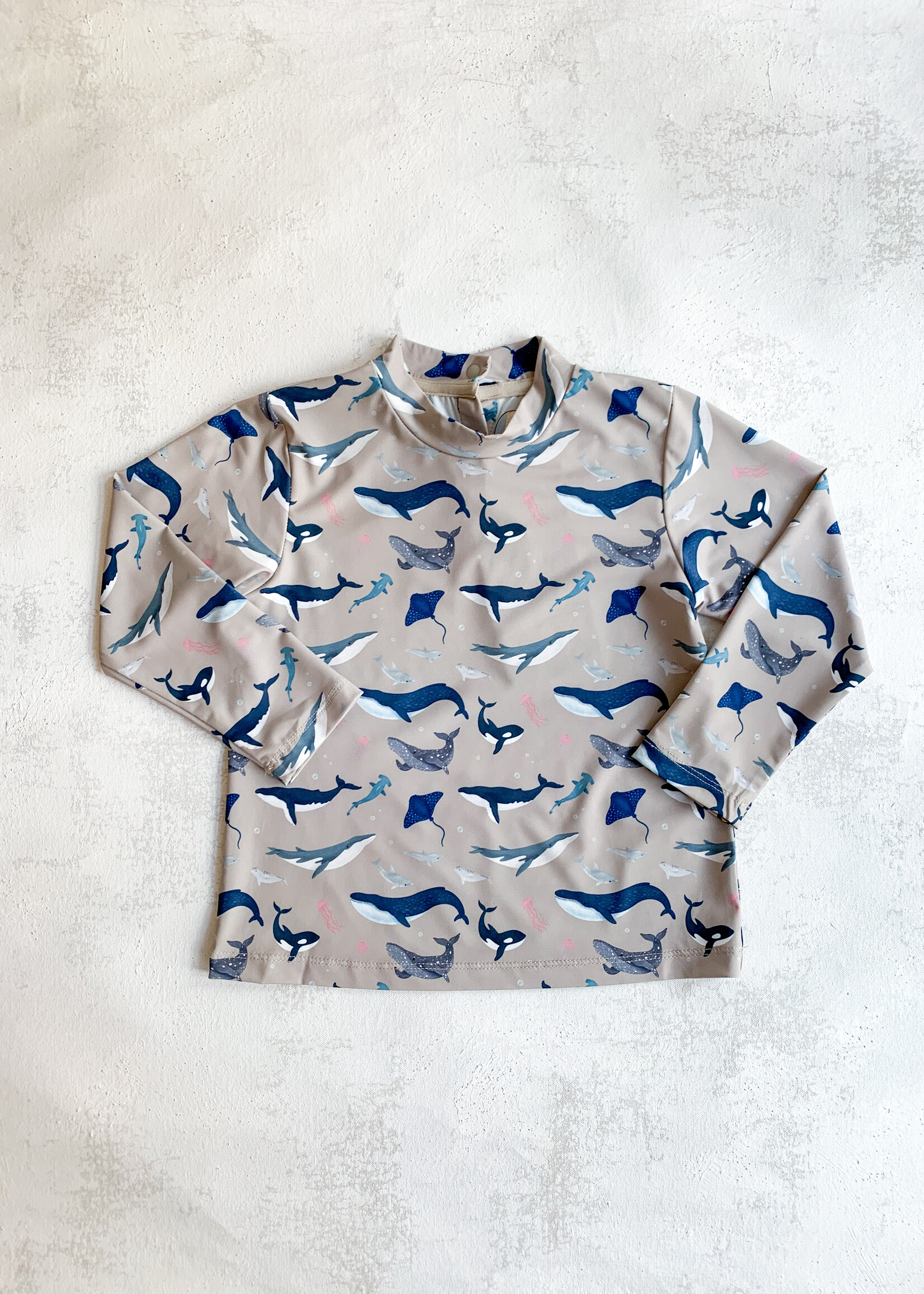 Elitaire Petite Whales Rash Guard Swim Top