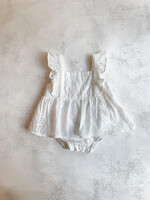 Elitaire Petite Casey Onesie Dress in White Eyelet