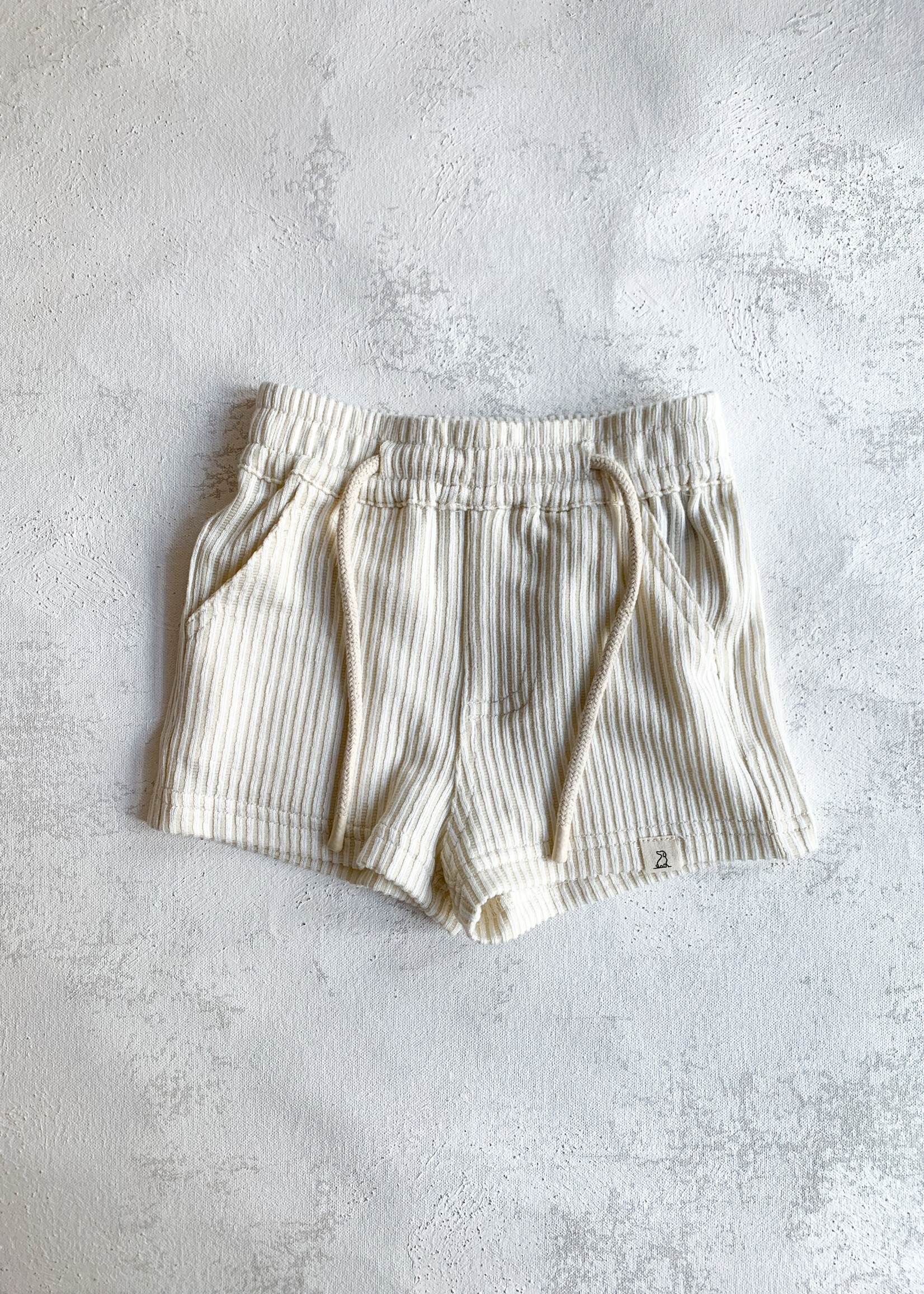 Elitaire Petite Splish Shorts in Cream Seersucker