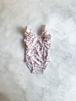 Elitaire Petite Strawberries Ruffle Sleeve Swimsuit