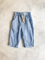 Elitaire Petite Bosun Gauze Pants in Chambray Stripe
