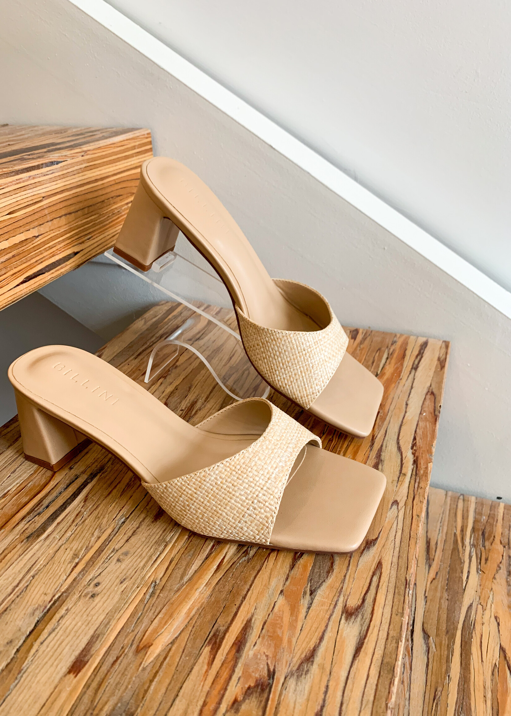 Elitaire Boutique Freda Raffia Block Heel