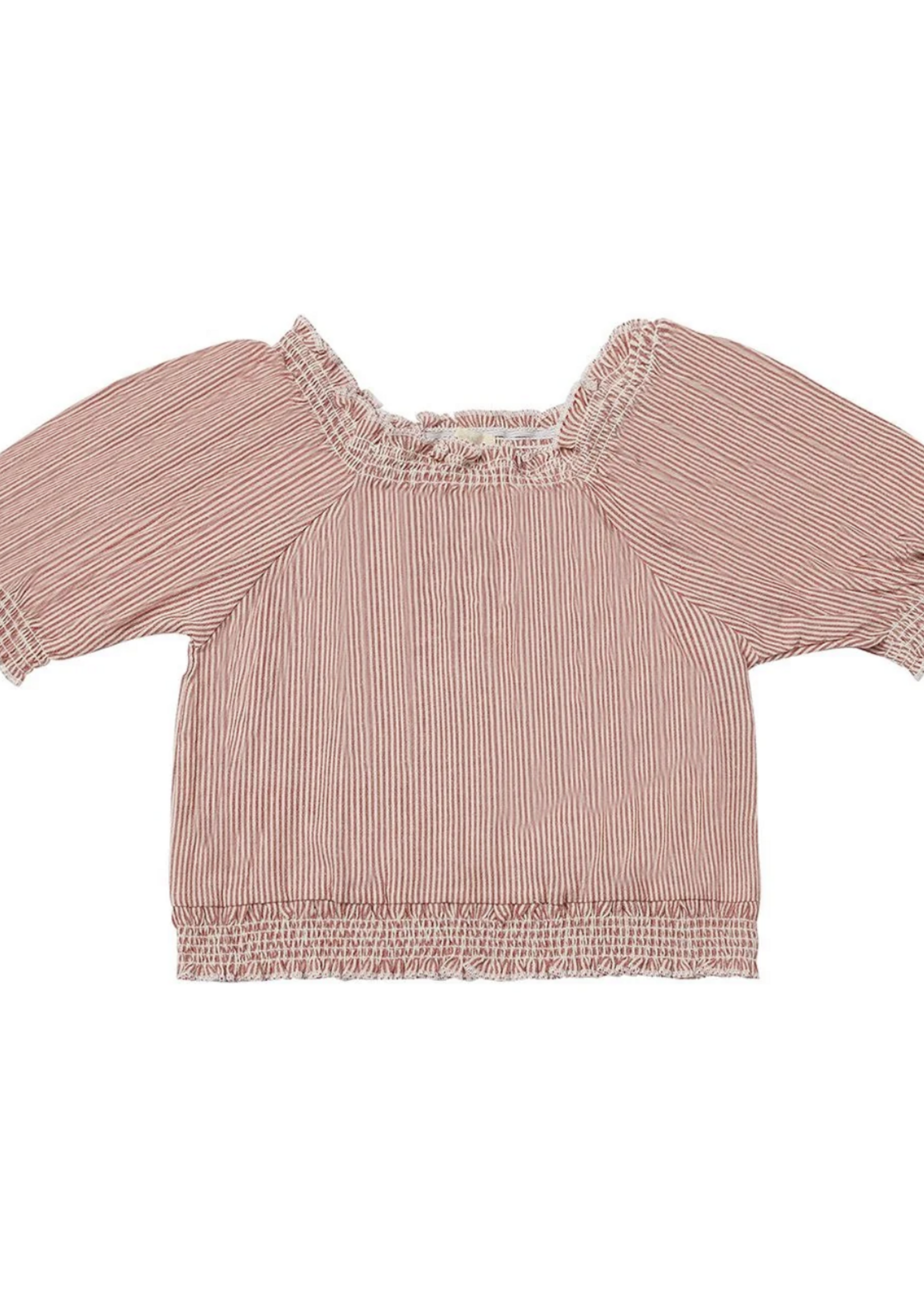Elitaire Petite Julie Blouse in Red Stripe