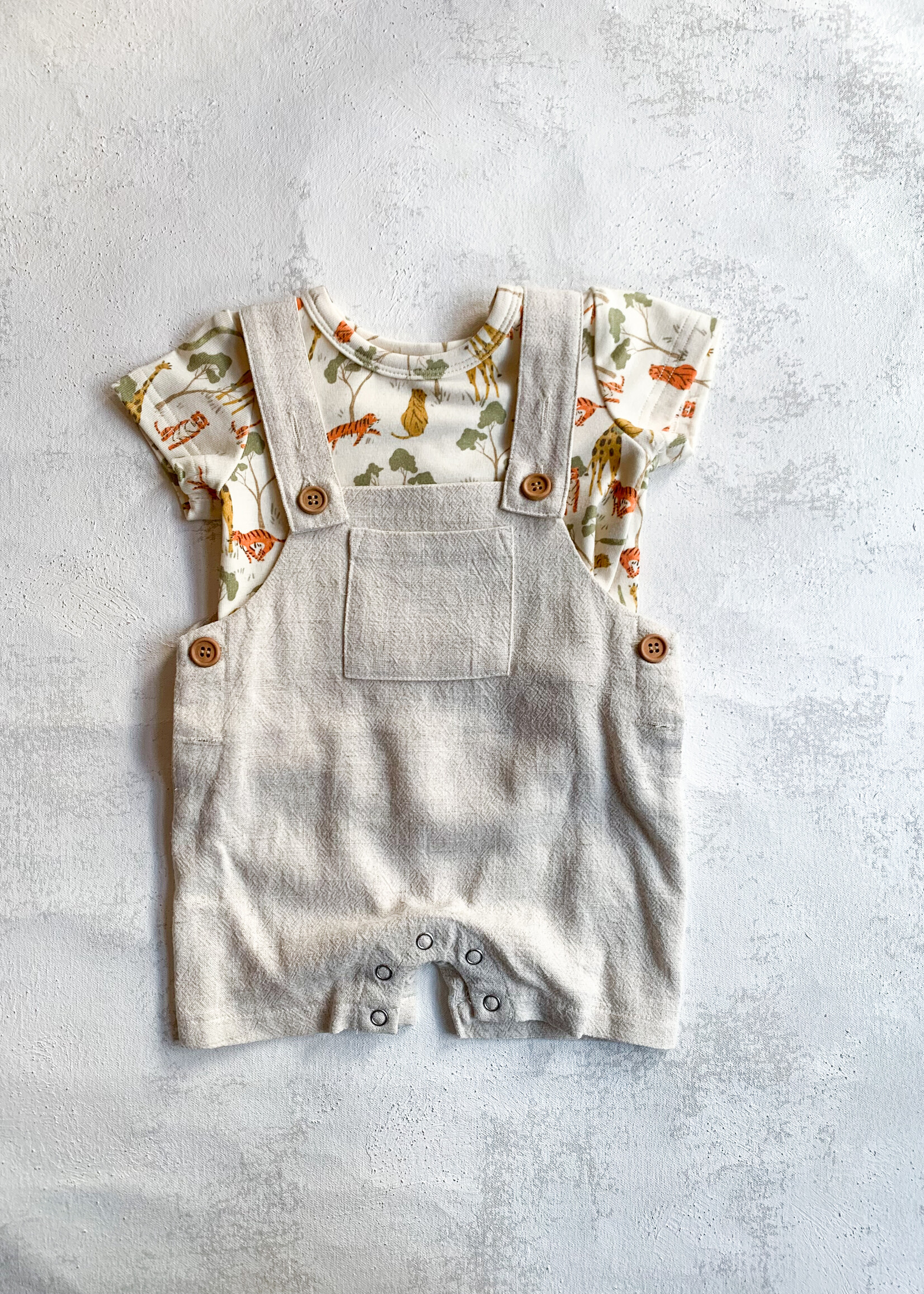Elitaire Petite Wella Overalls Set in Safari