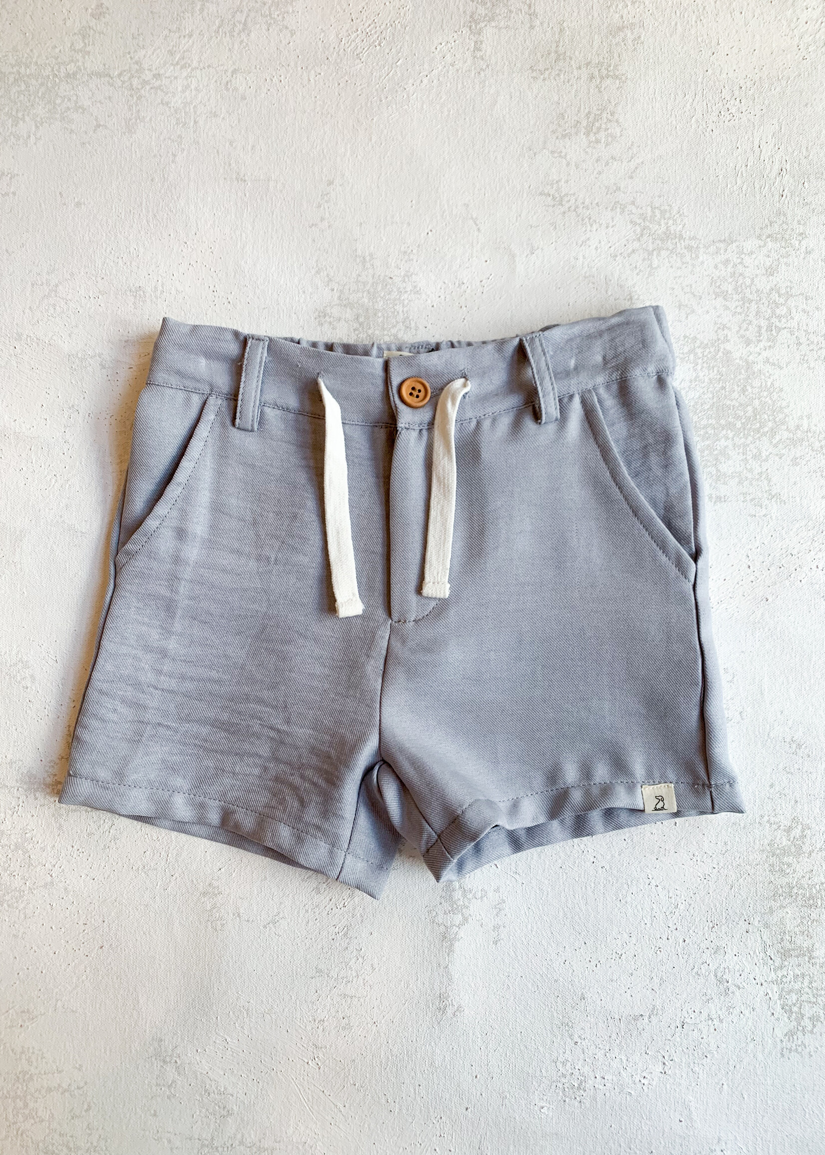 Elitaire Petite Crew Woven Shorts in Grey