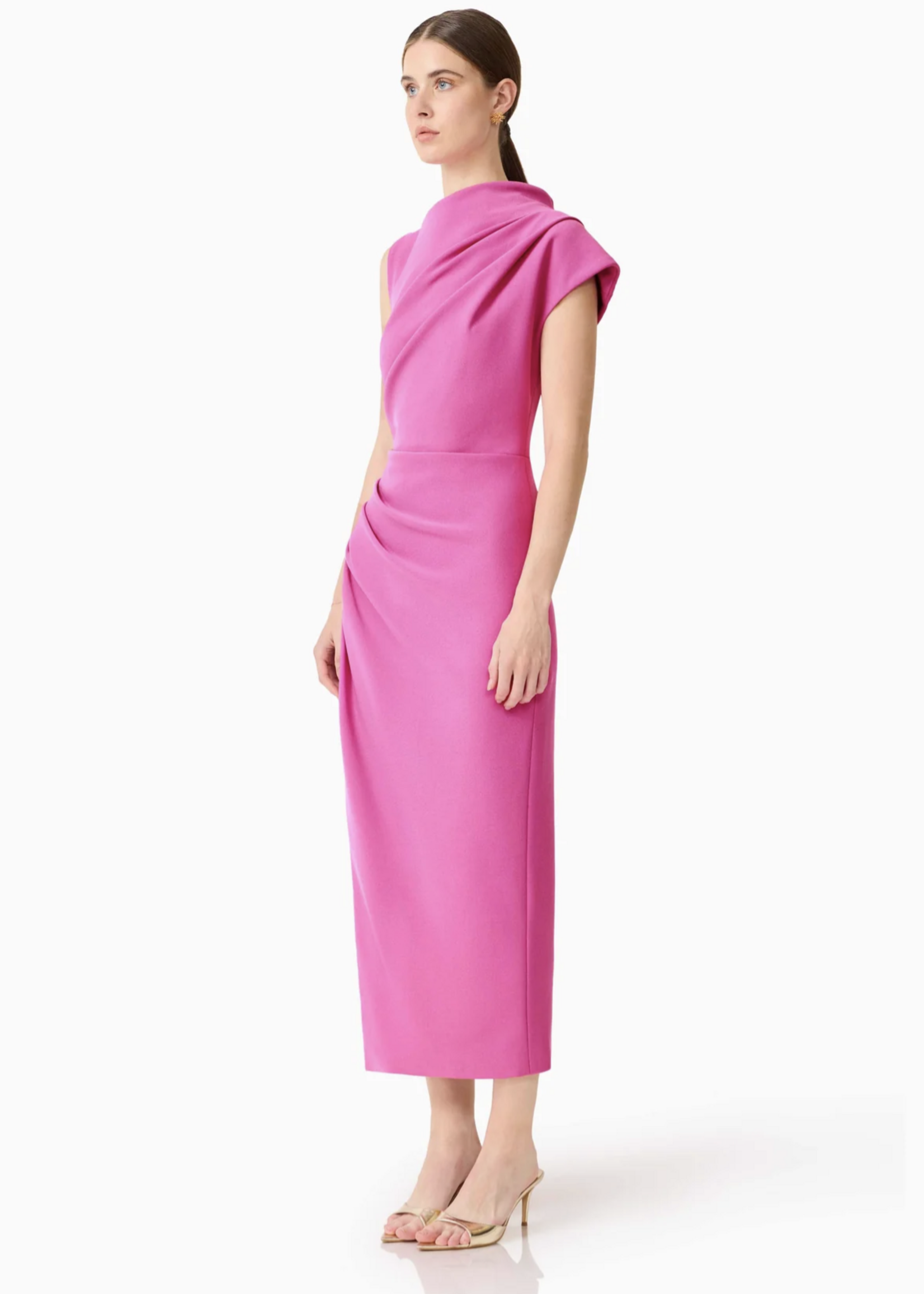 Elitaire Boutique Chantal Asymmetrical Midi Dress