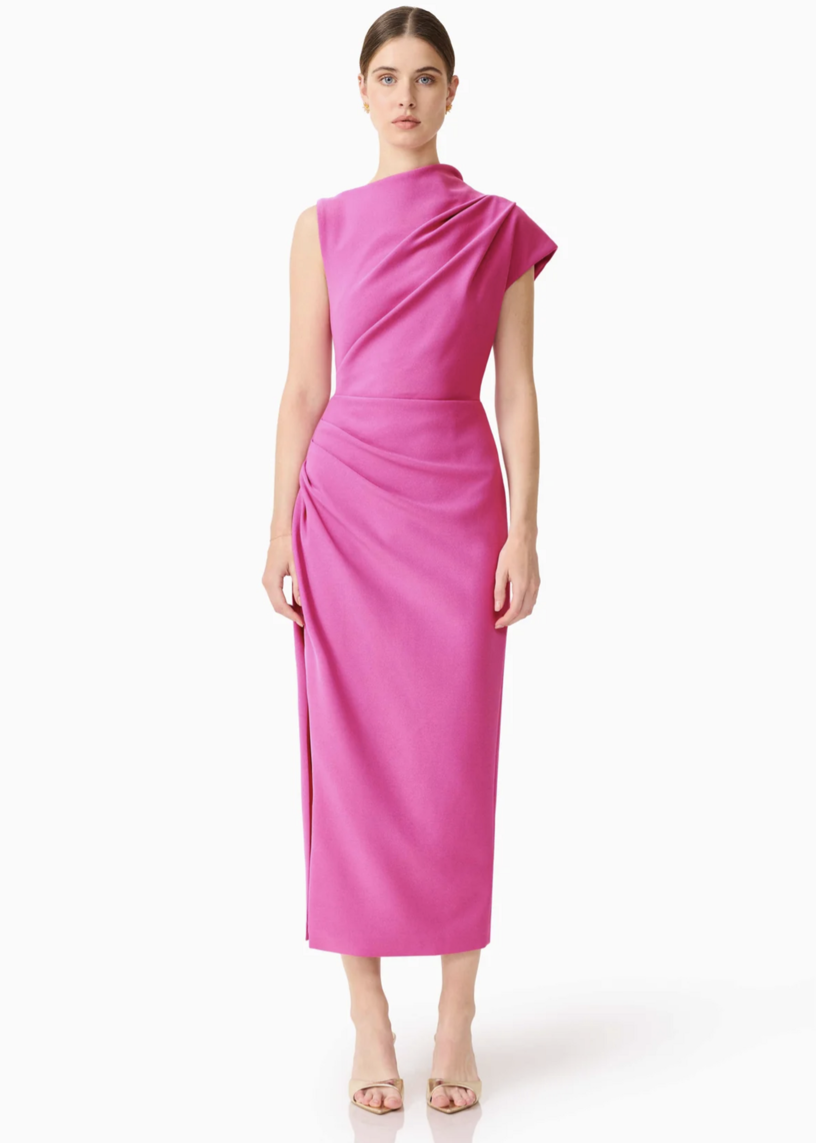 Elitaire Boutique Chantal Asymmetrical Midi Dress