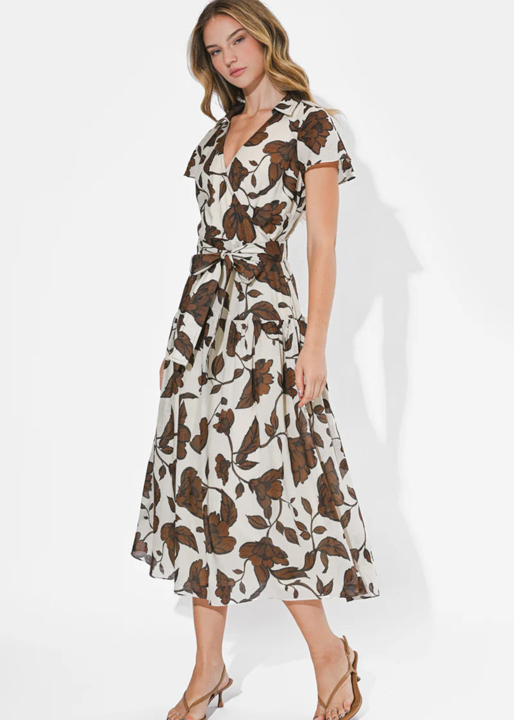 Elitaire Boutique Taylor Cape Midi Dress