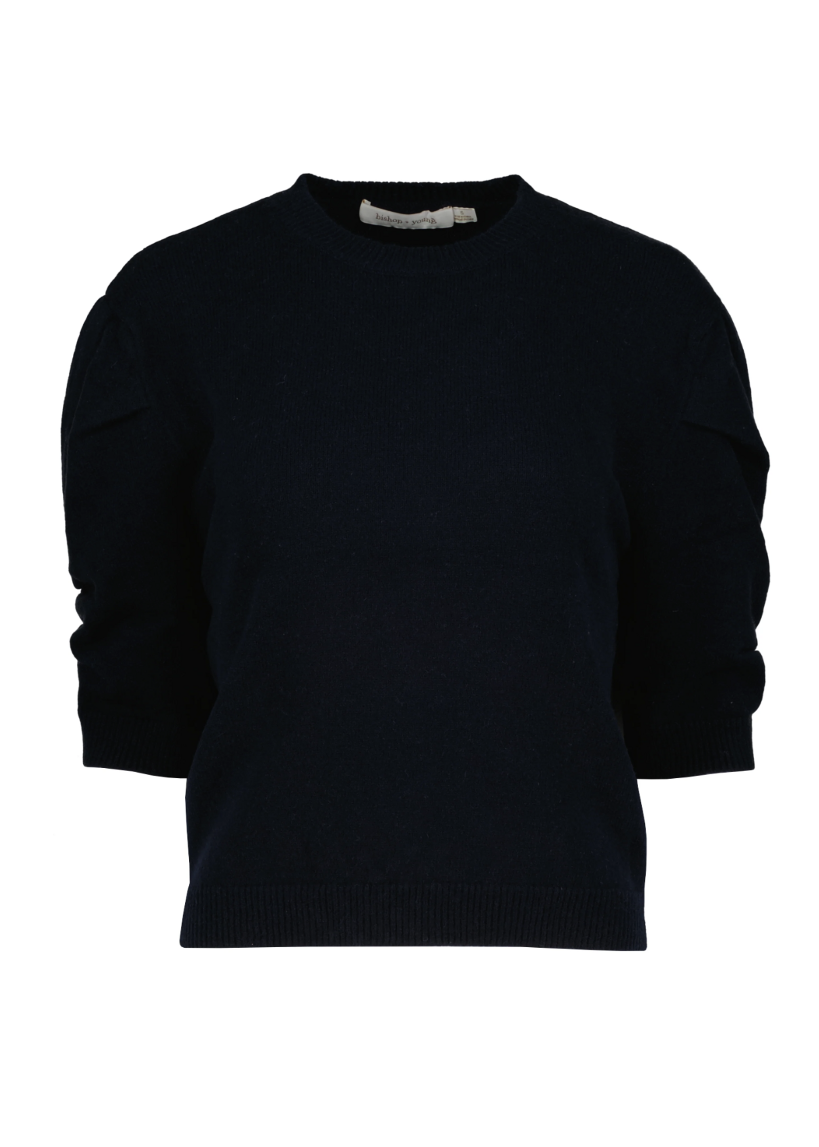 Elitaire Boutique Stella Navy Ruched Sleeve Sweater