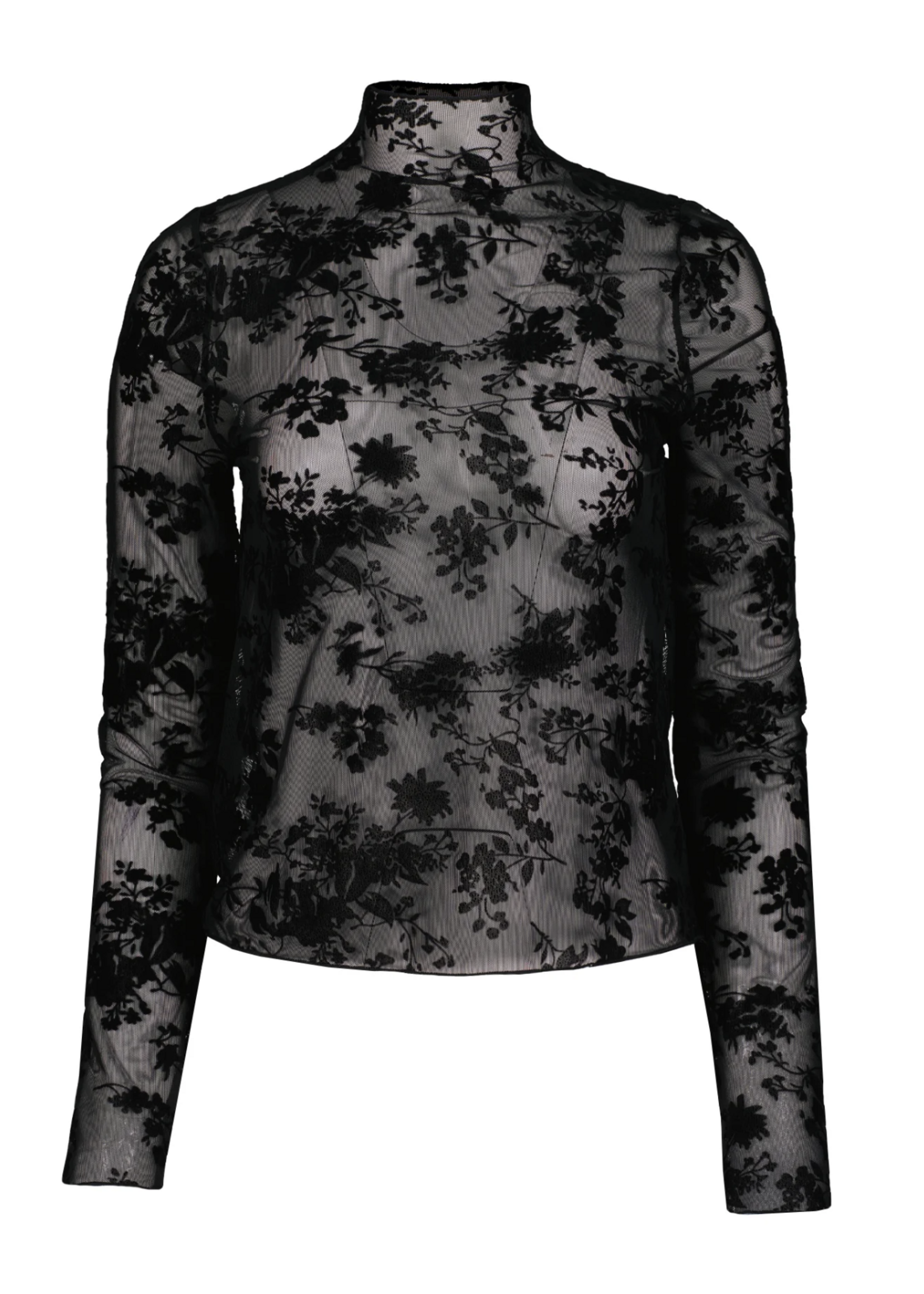 Elitaire Boutique Spencer Funnel Neck Top in Black