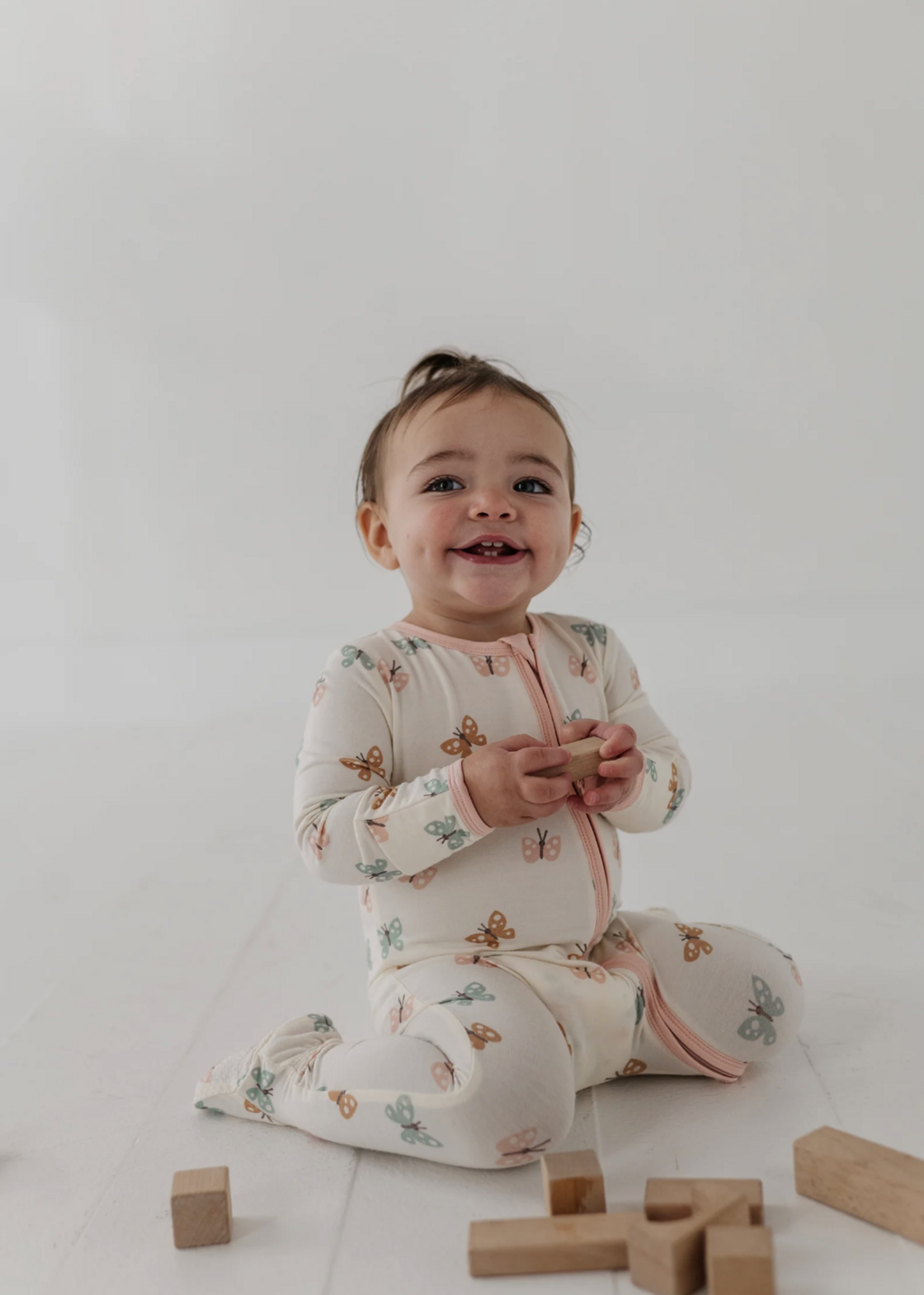 Elitaire Petite Pastel Butterflies Footie Sleeper