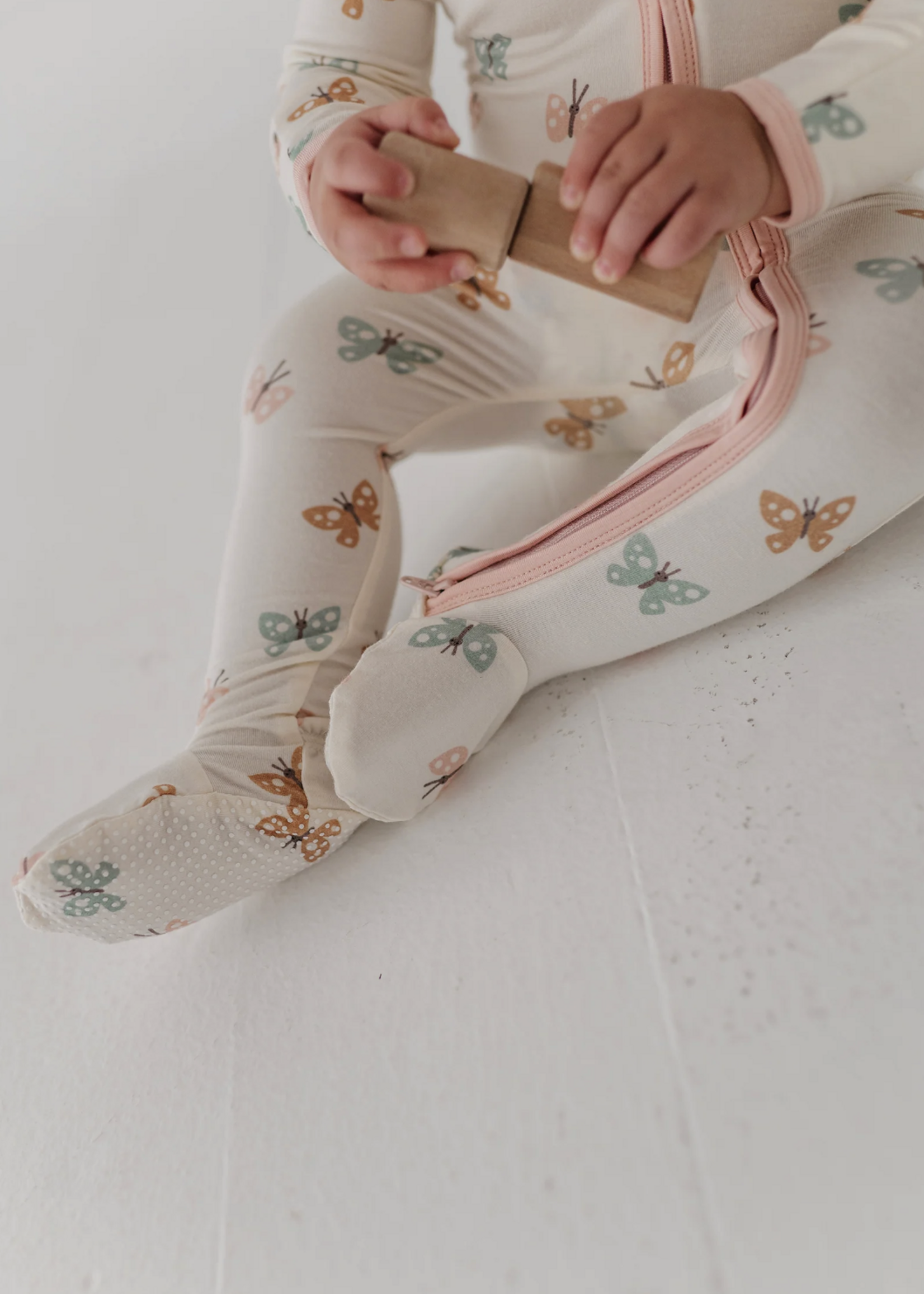 Elitaire Petite Pastel Butterflies Footie Sleeper