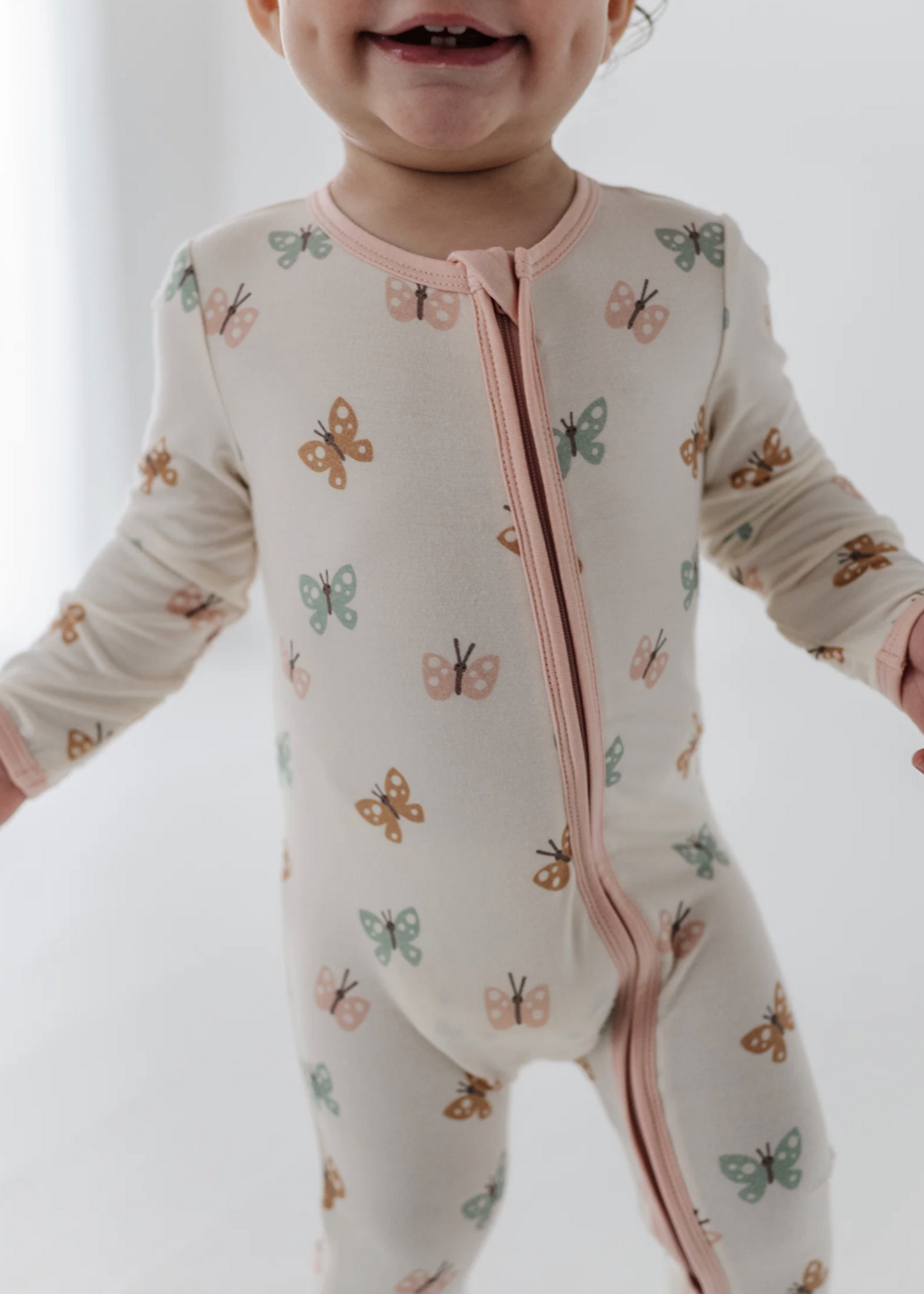 Elitaire Petite Pastel Butterflies Footie Sleeper