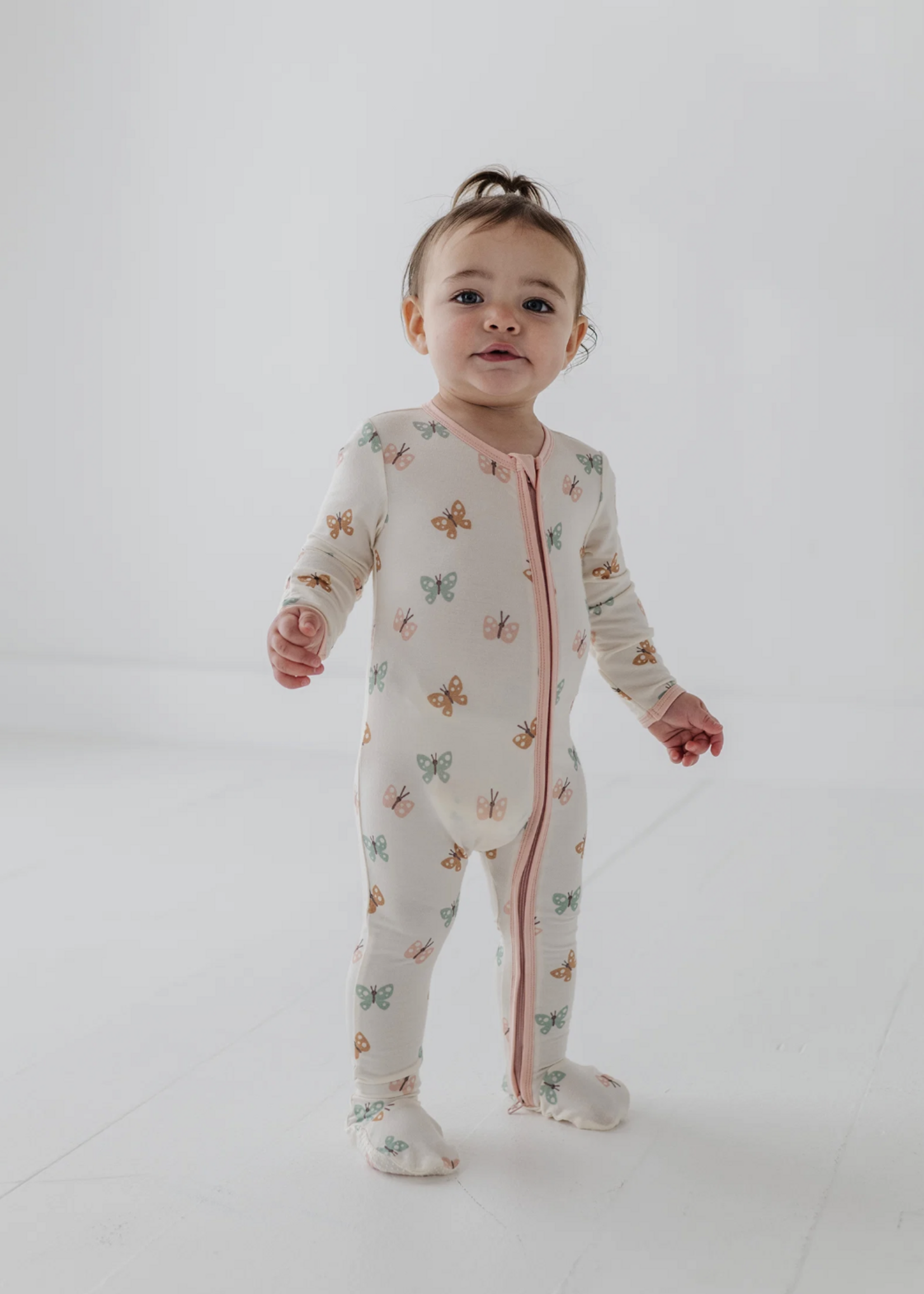 Elitaire Petite Pastel Butterflies Footie Sleeper