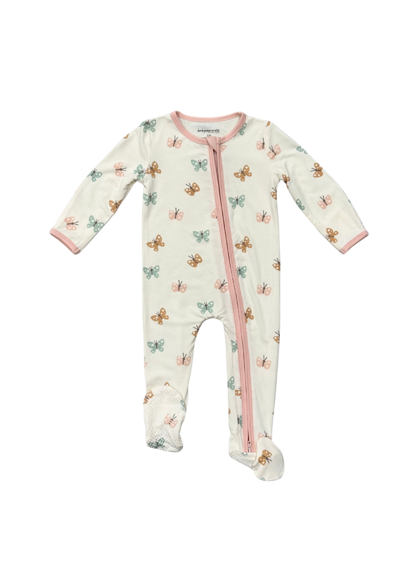 Elitaire Petite Pastel Butterflies Footie Sleeper