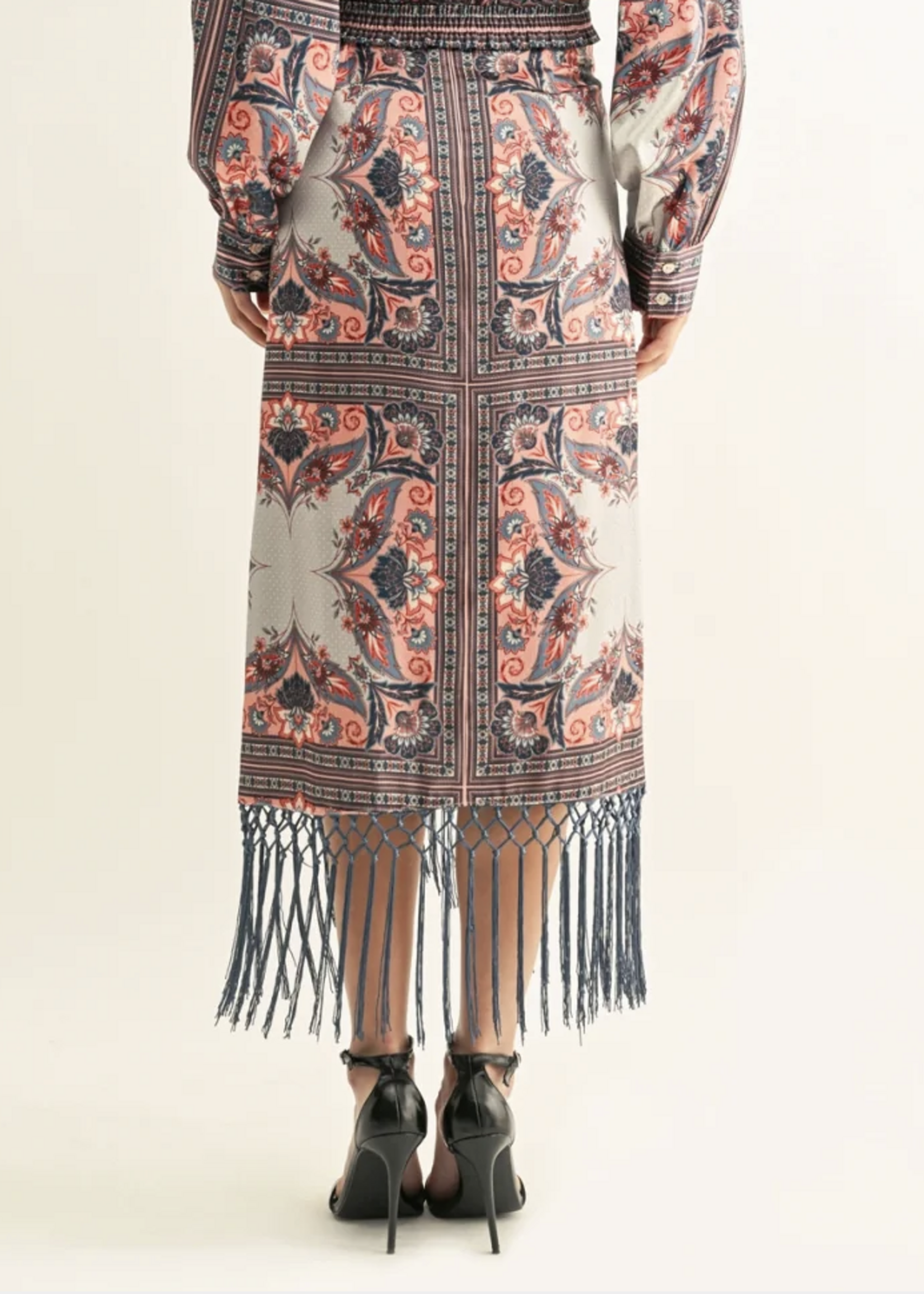 Elitaire Boutique Aries Fringe Midi Skirt