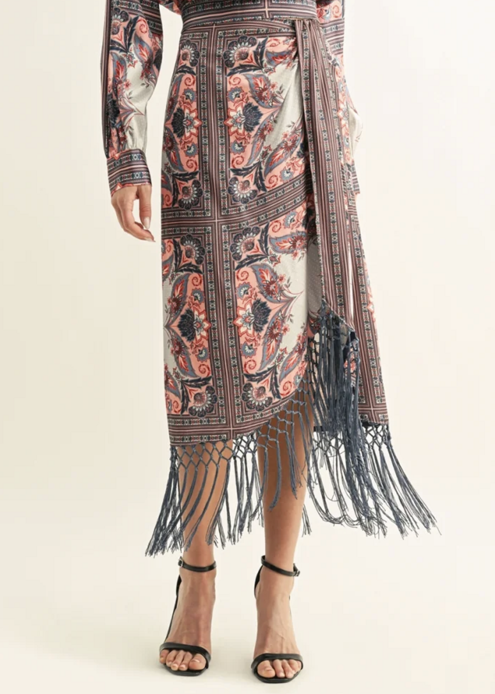 Elitaire Boutique Aries Fringe Midi Skirt