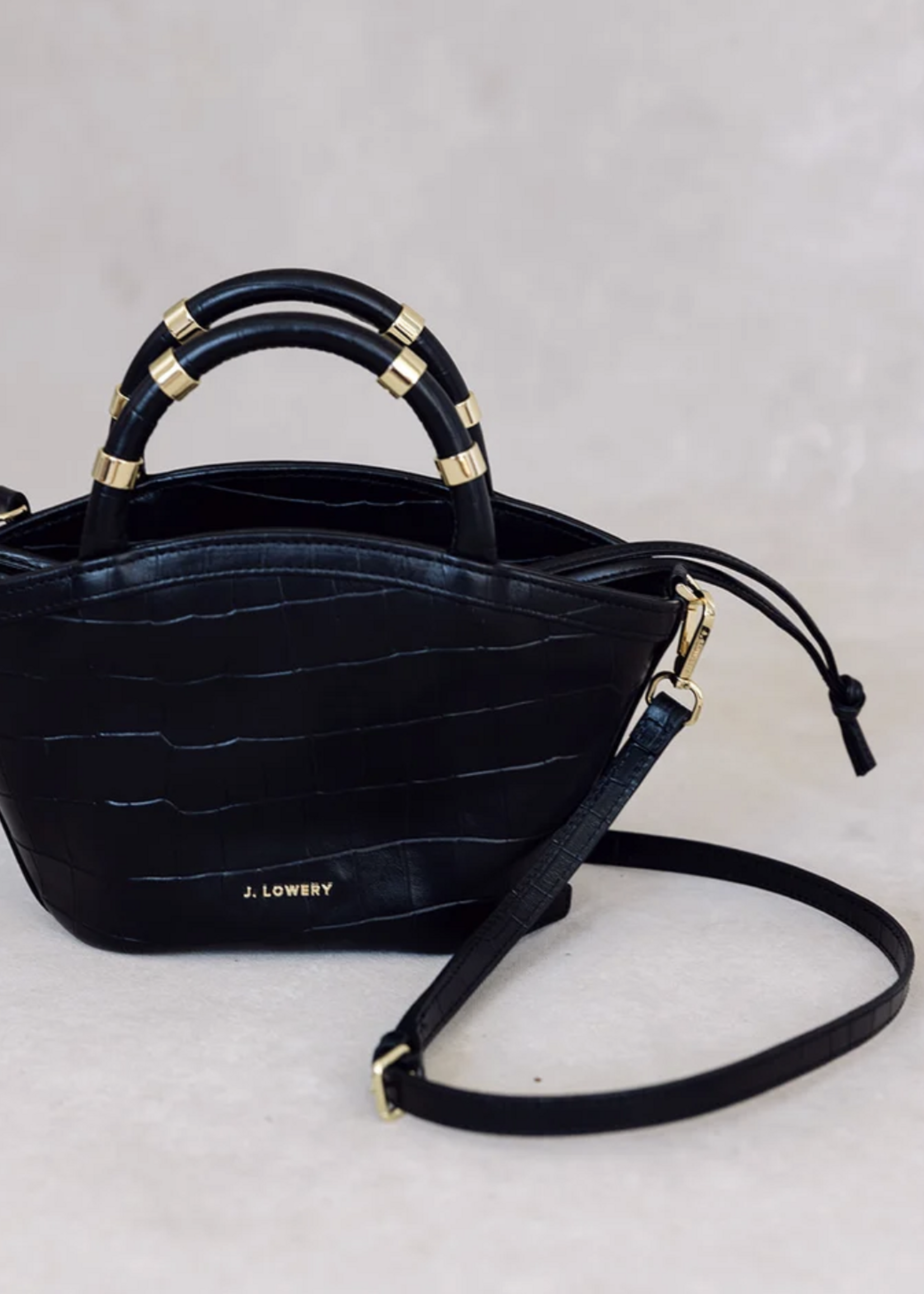 Elitaire Boutique The Mini Tote in Black Croc