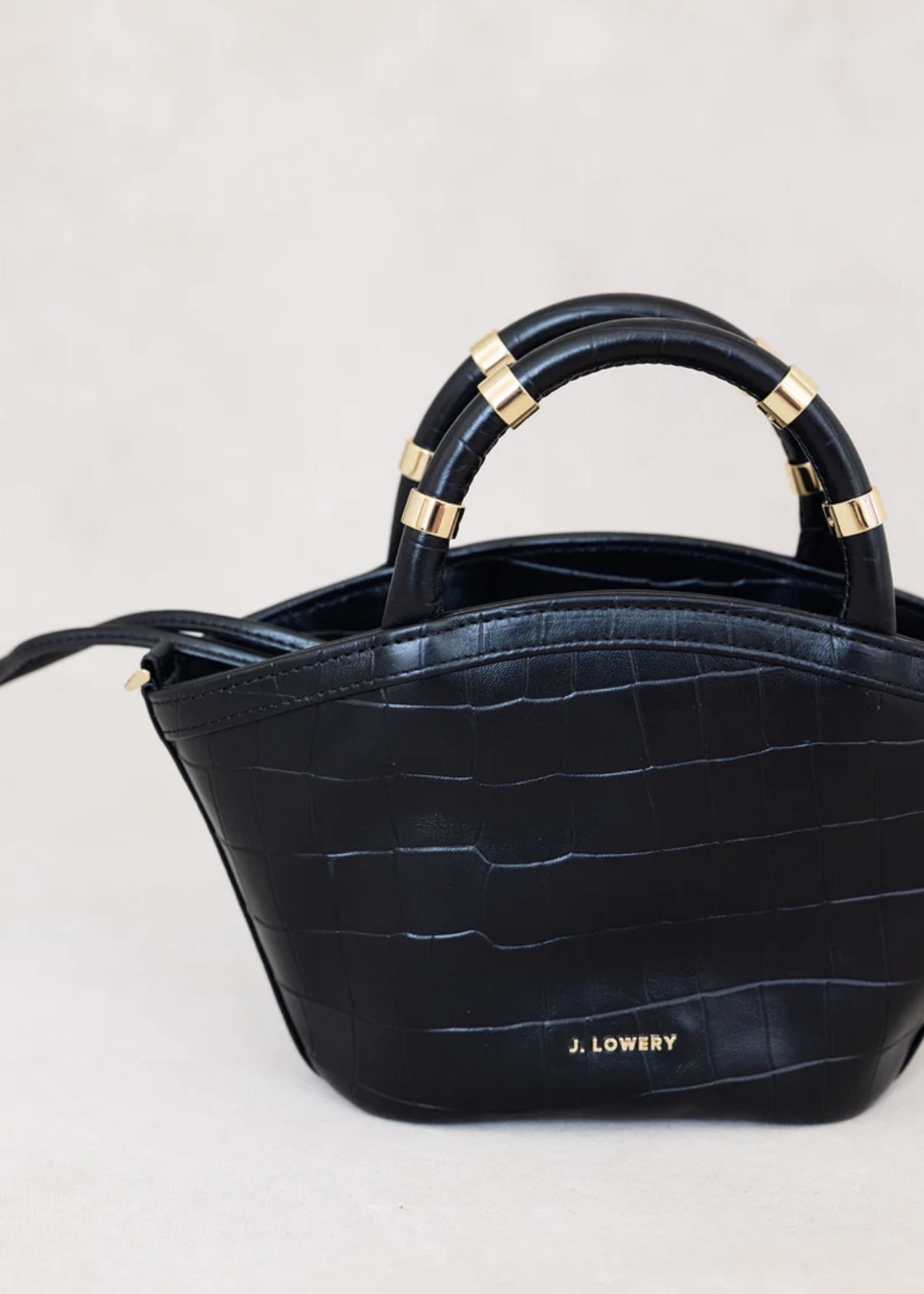 Elitaire Boutique The Mini Tote in Black Croc