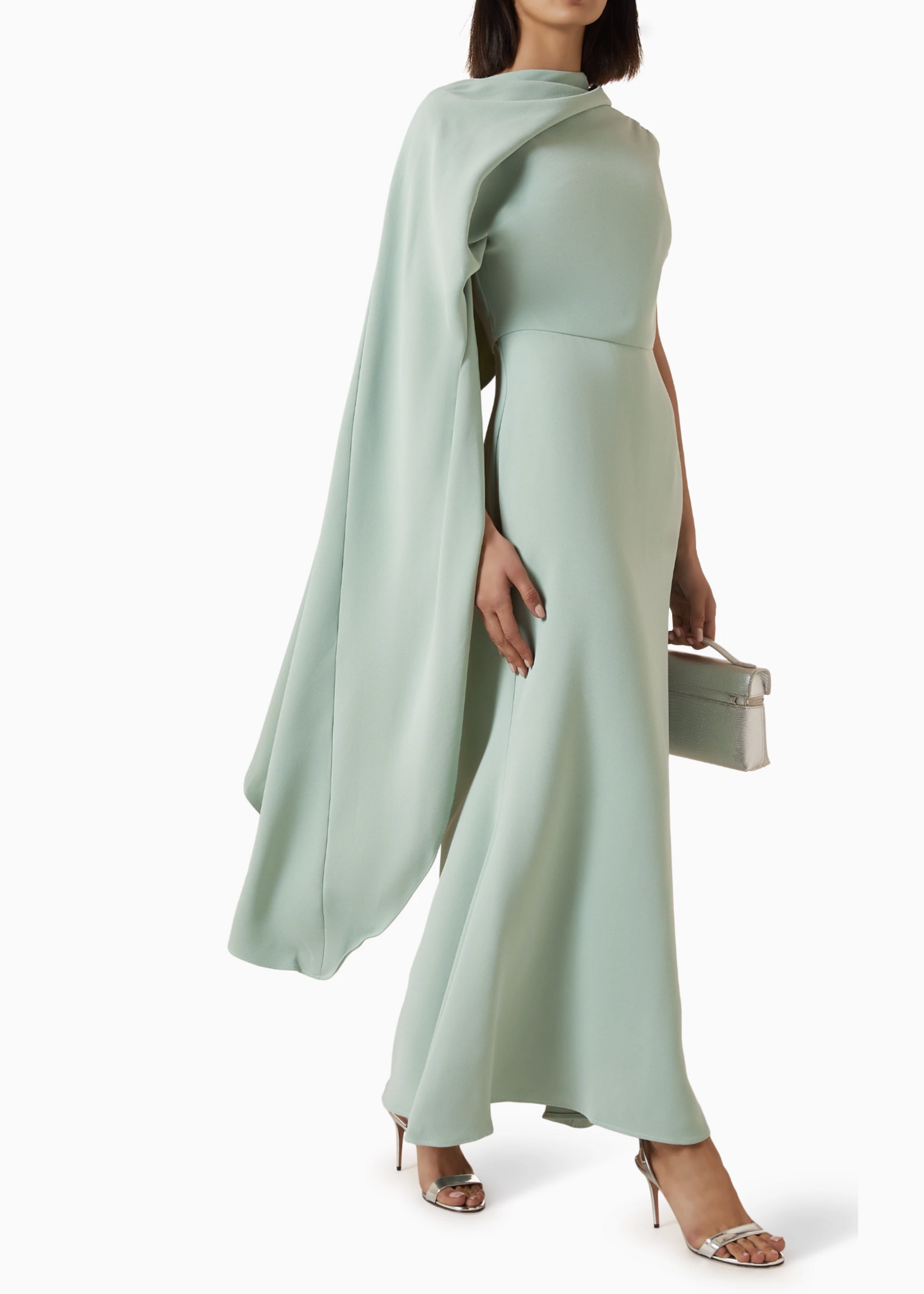 Elitaire Boutique Leonara Asymmetric Cape Gown