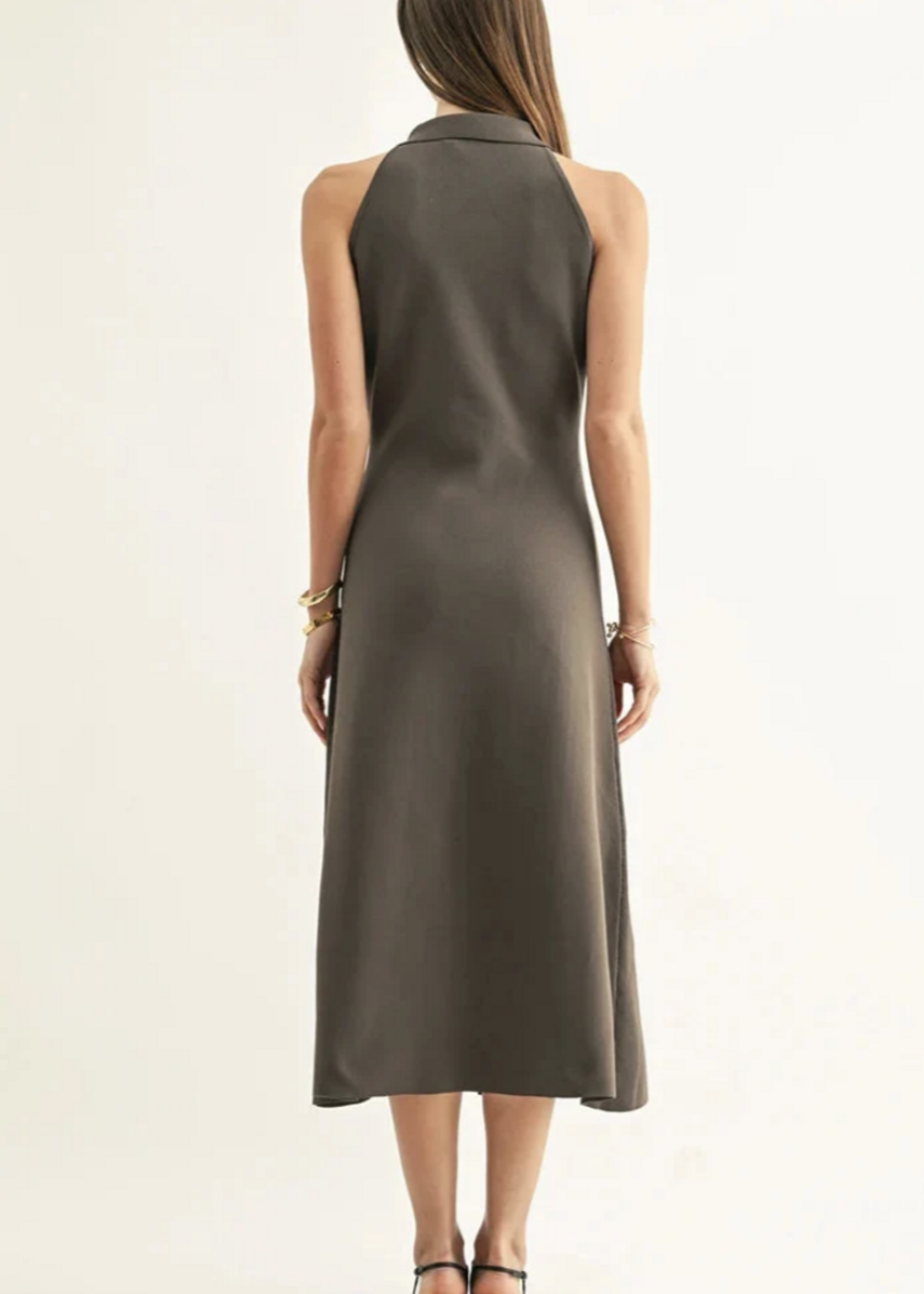 Elitaire Boutique Lily Halter Knit Midi Dress