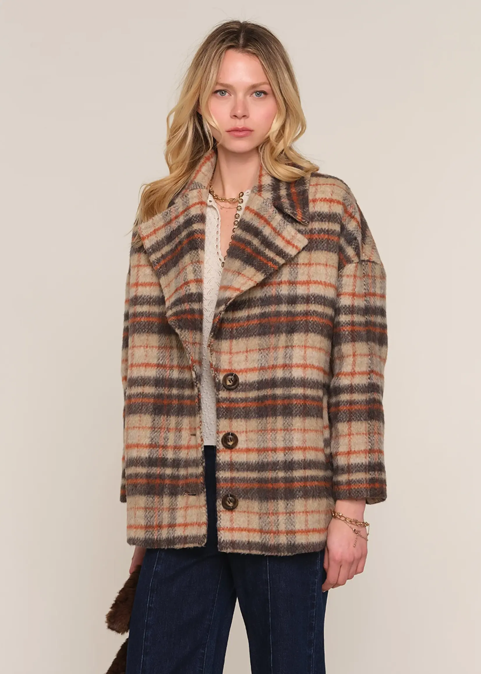 Elitaire Boutique Mackie Plaid Coat