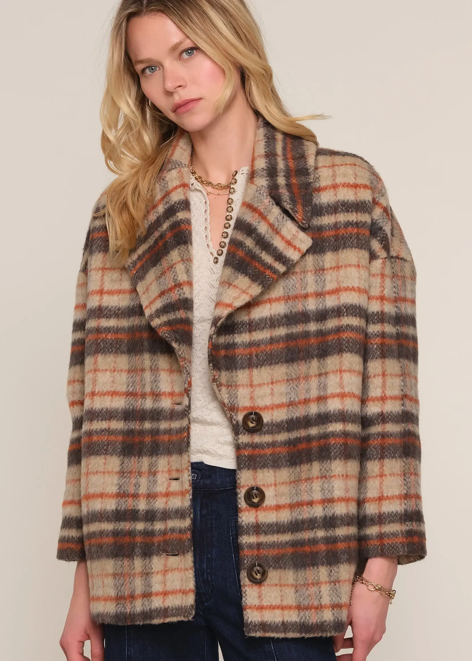 Elitaire Boutique Mackie Plaid Coat