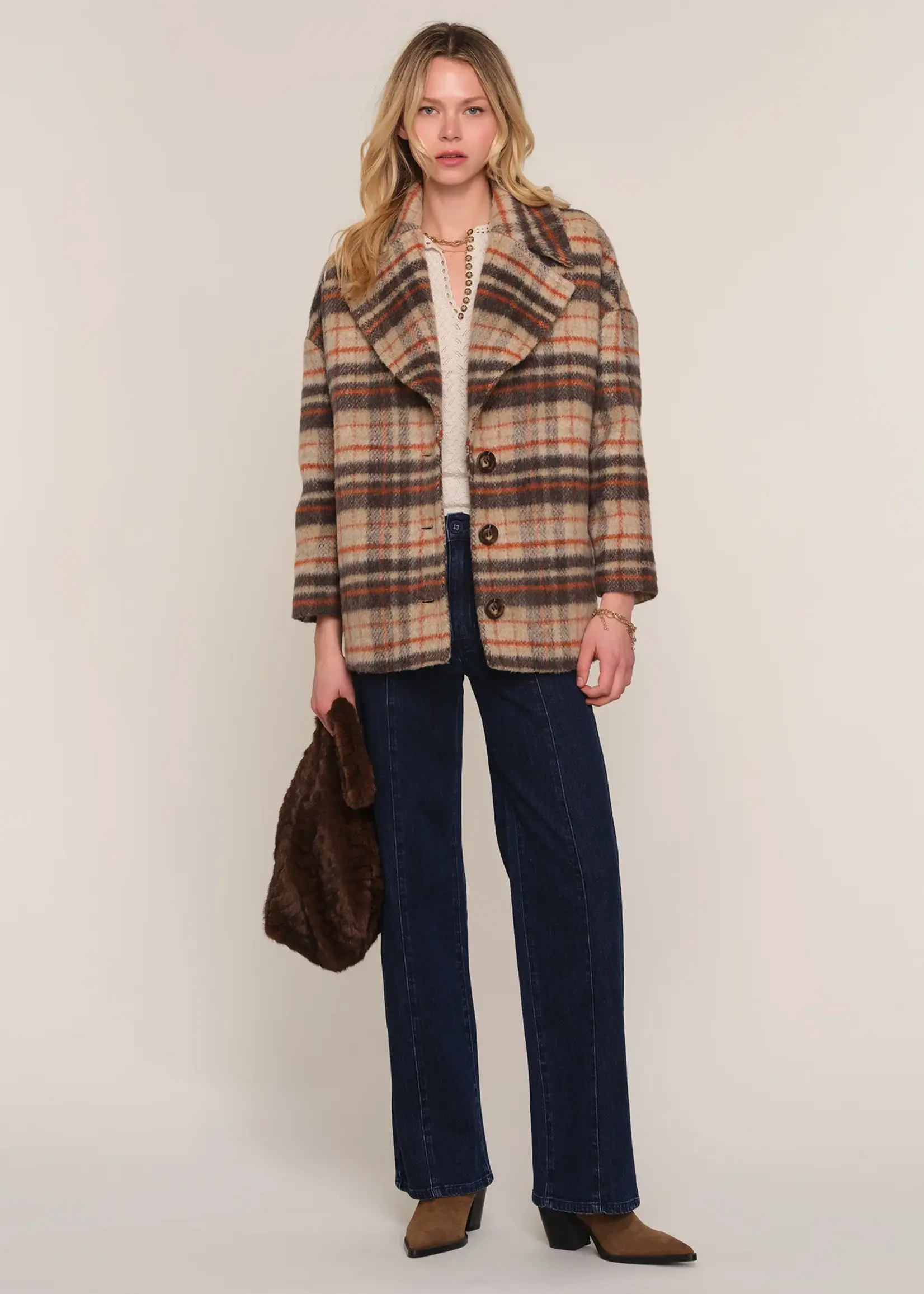 Elitaire Boutique Mackie Plaid Coat