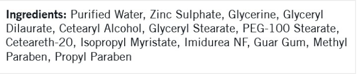 Biomed---------- ZINC SULFATE CREAM 4oz (113gm)- Dosis: 1 gm = 1/4 tsp