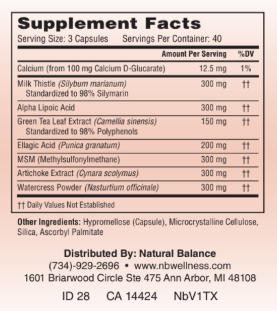 GI Support------ DUAL PHASE LVR DETOX 120CT CAPSULES
