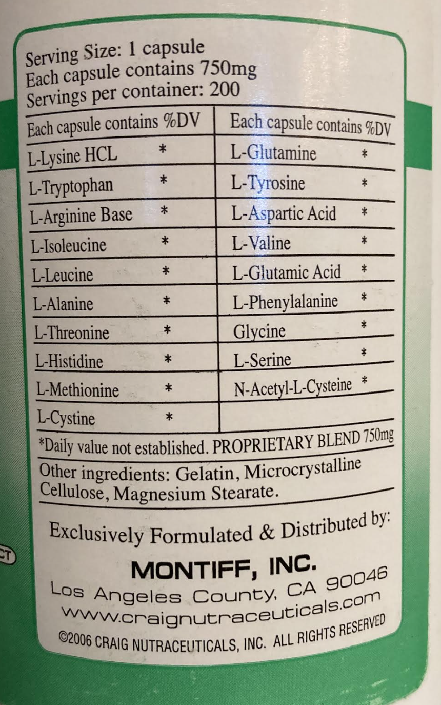 Mood------------- AMINO BALANCE+ **REPLACEMENT FOR PREVIOUS AMINO BALANCE FORTE