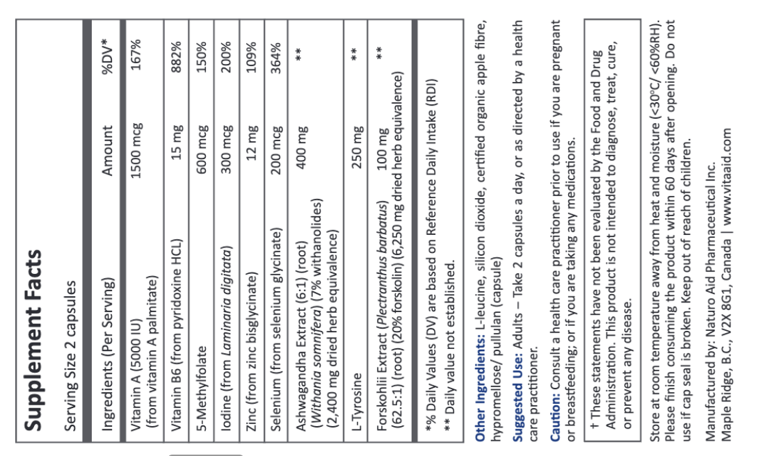 THYROAIDE 56 CT (replacement for Thyroid Support complex - Same instructions)