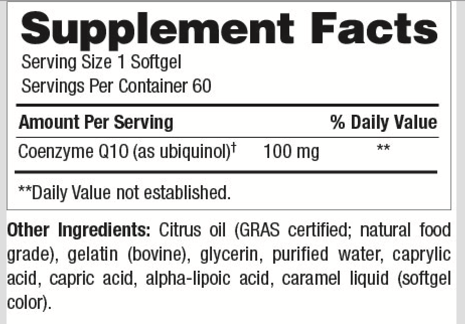 CO-Q10 UBIQUINOL ***REPLACEMENT FOR CO-Q10 & PPQ LIPOSOMAL 60ct