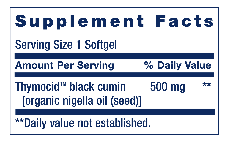 Gut and Digestion BLACK CUMIN SEED OIL 60ct