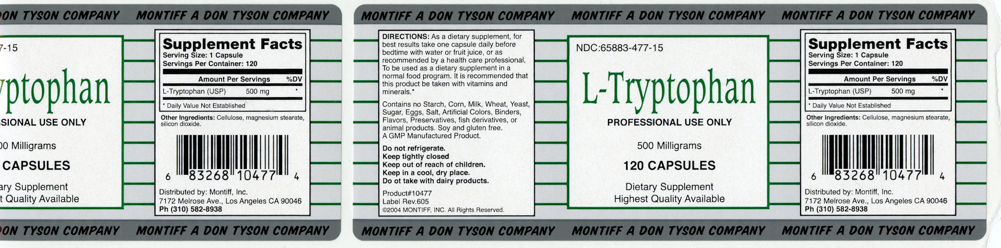 Mood------------- L-TRYPTOPHAN-120 CT - Montiff