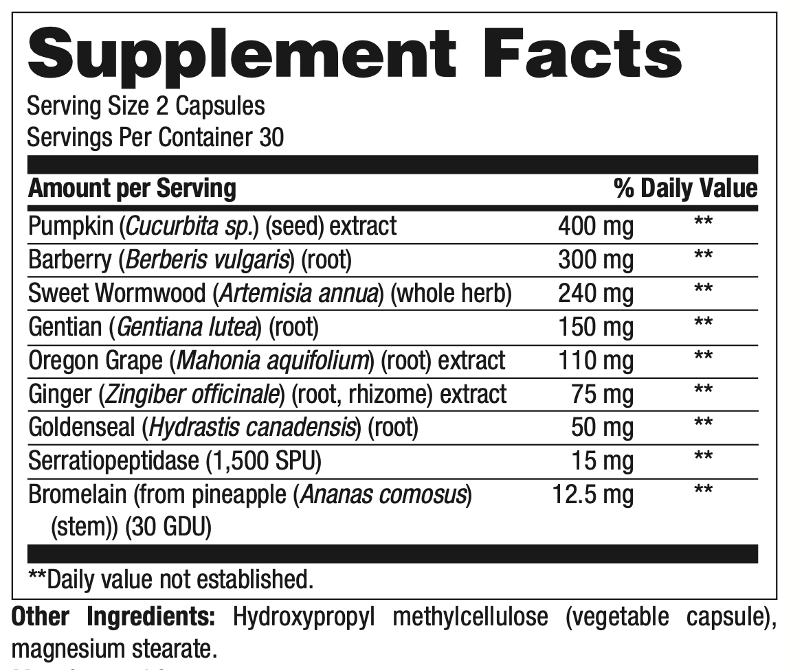 GI Support------ **PARASIDEX, 60 CT (Replacement for Microbe WX - Do not sell until Microbe WX is out)