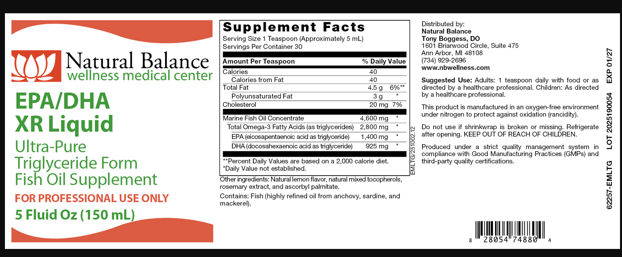 Basic------------- EPA/DHA XR  LIQUID 5 OZ