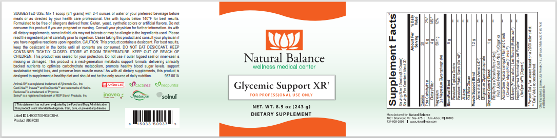 HPA-------------- GLYCEMIC SUPPORT XR (NEW FORMULA) - 1 scoop - Not intended to be used as a meal replacement.
