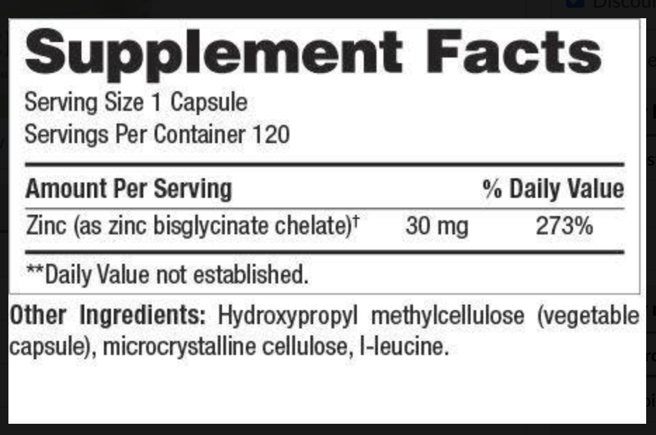 Biomed---------- ZINC CHELATE  120 CT